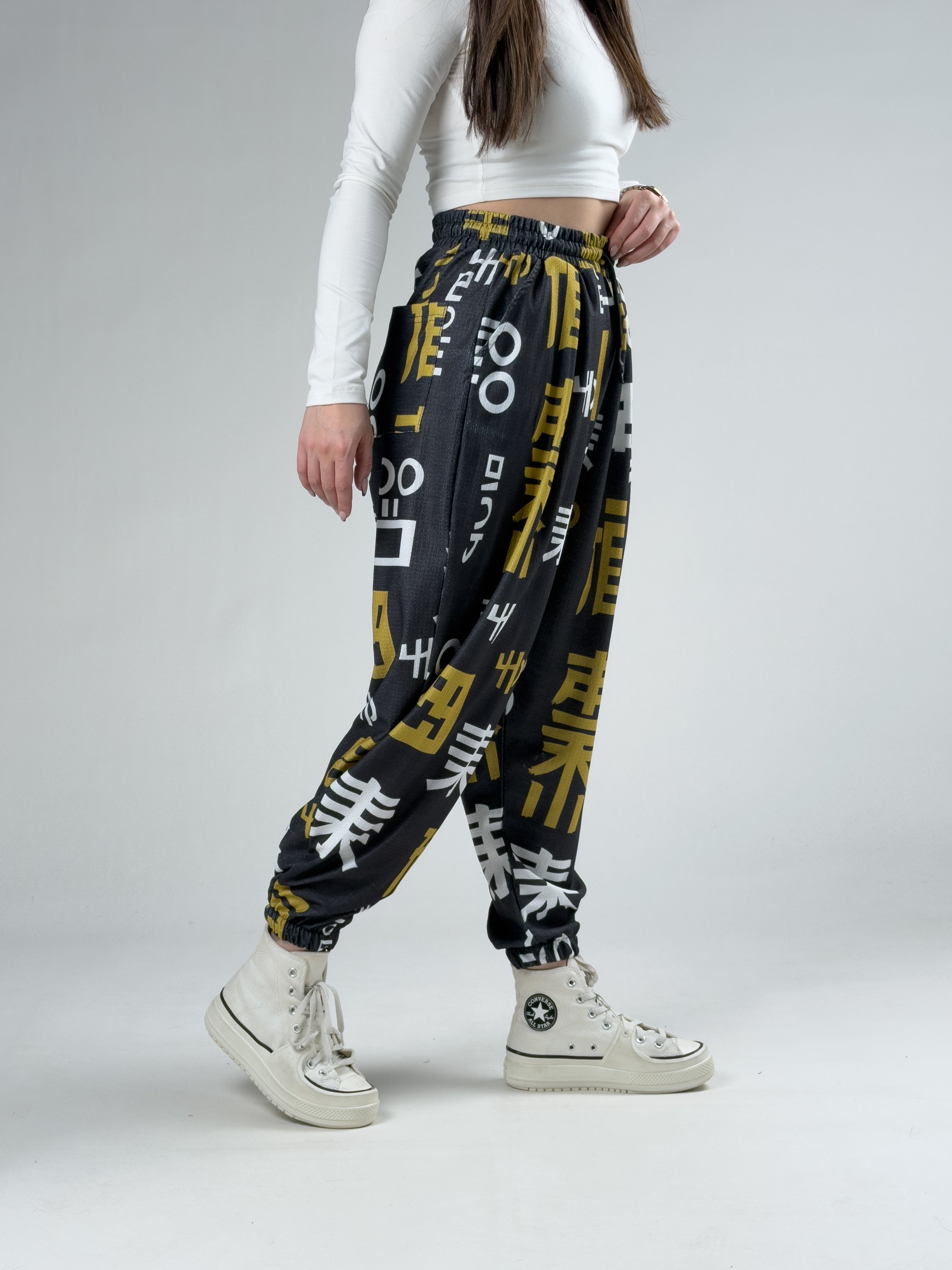 Füme Chinese Kadın Pileli Jogger Pantolon COC2944