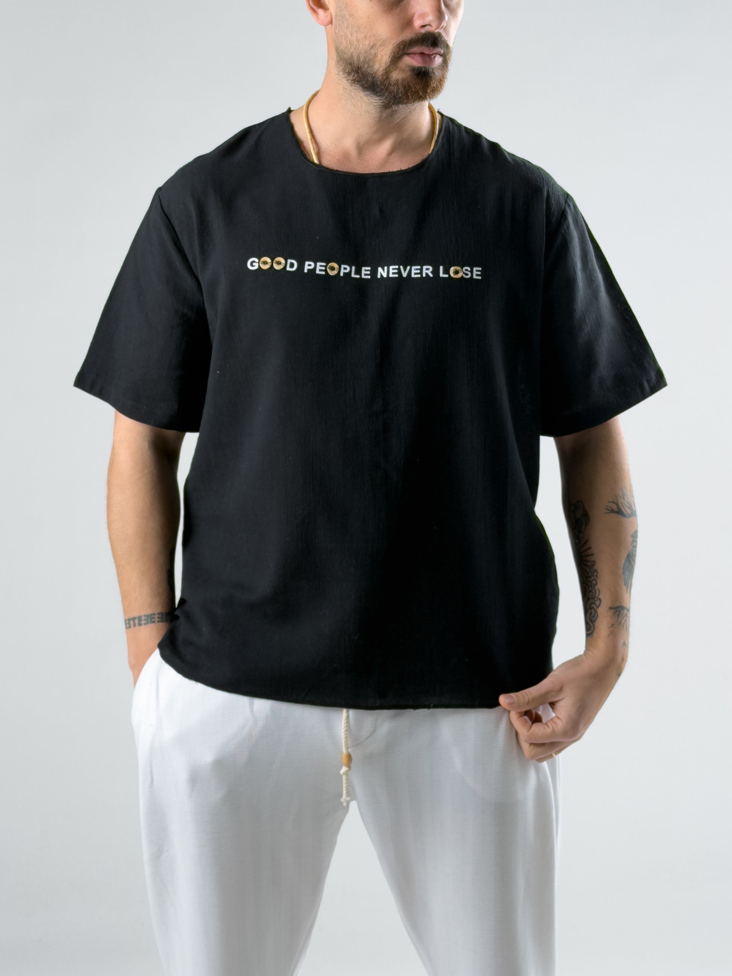 Good People Siyah Tasarım T-Shirt COC2987