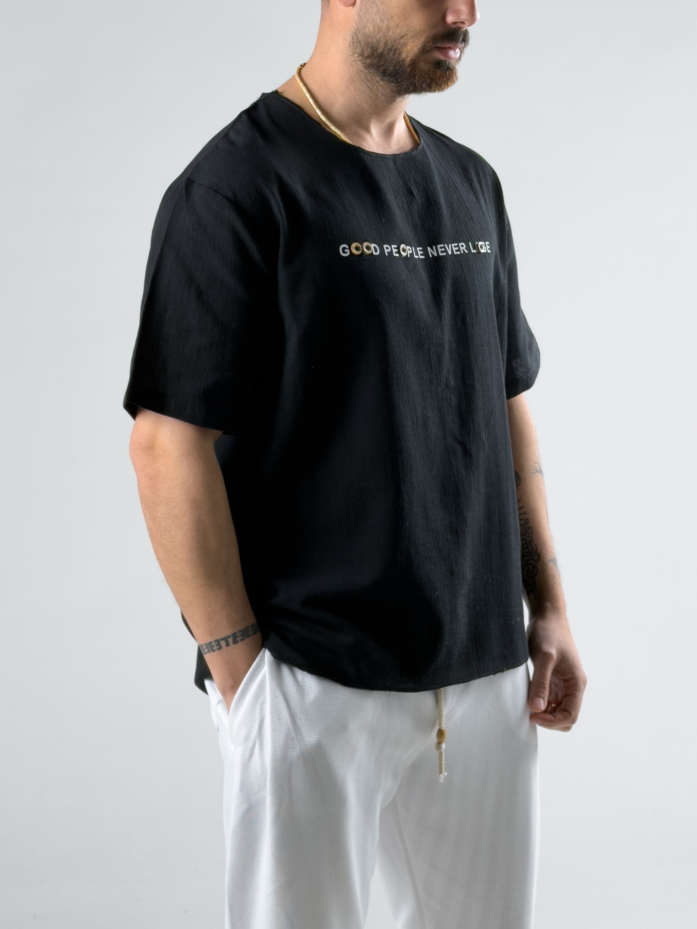 Good People Siyah Tasarım T-Shirt COC2987