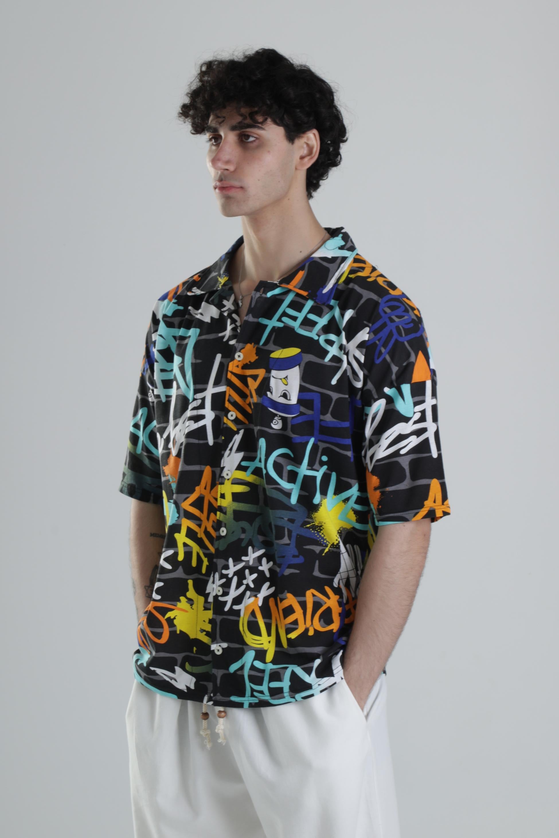 Grafiti Desenli Gömlek COC2109