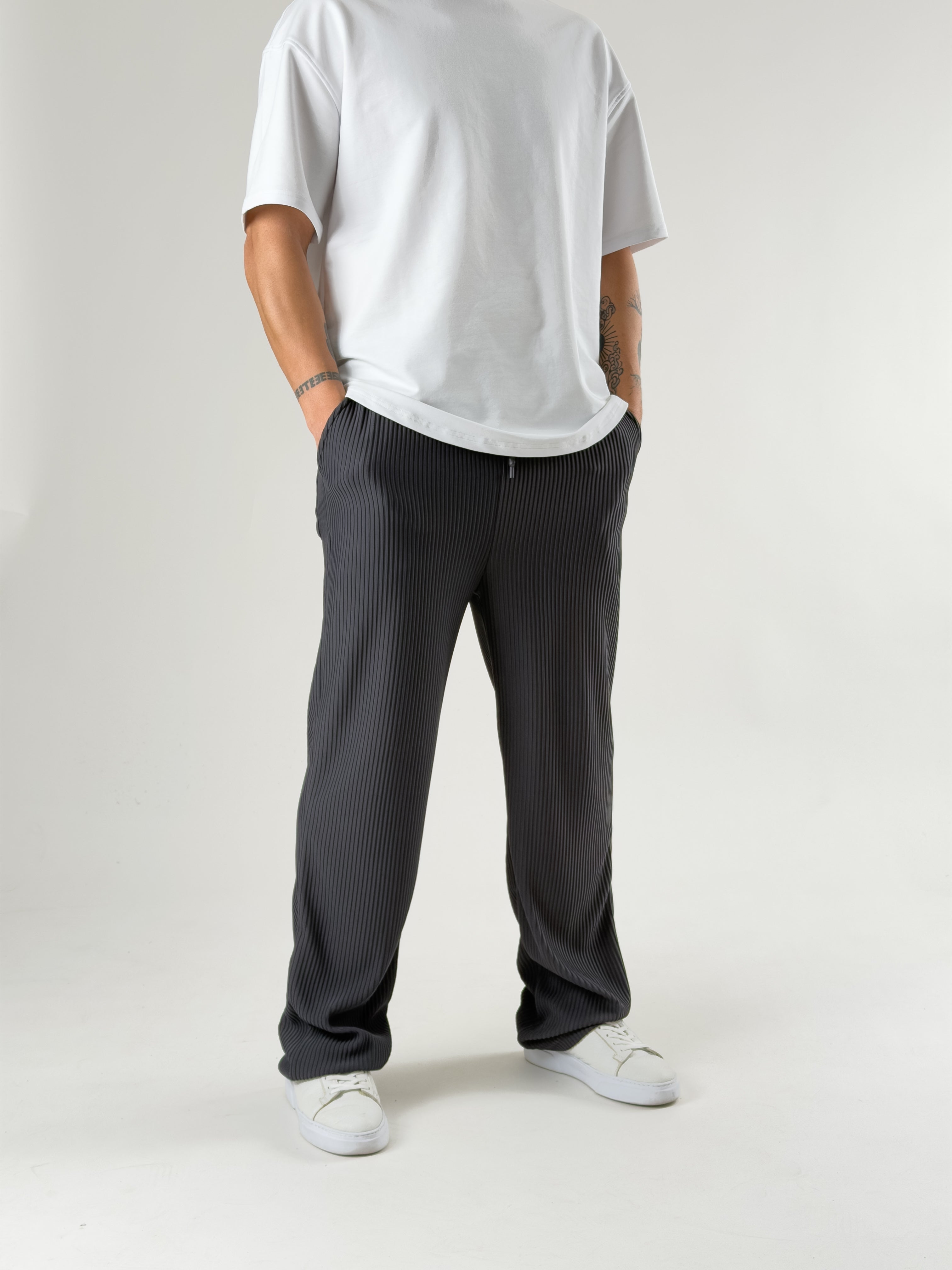 Gri Fitilli Erkek Baggy Pantolon COC2714