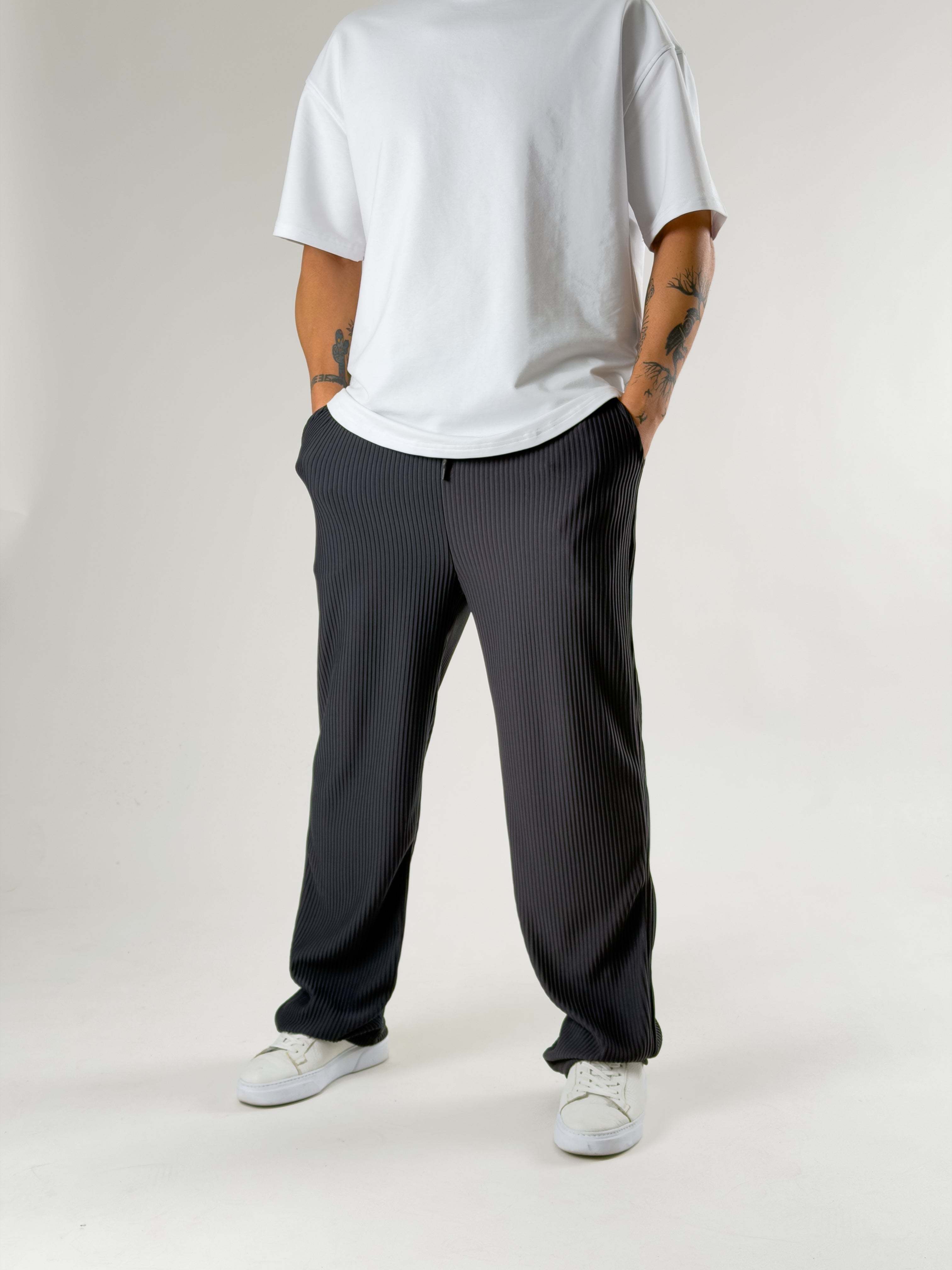 Gri Fitilli Erkek Baggy Pantolon COC2714