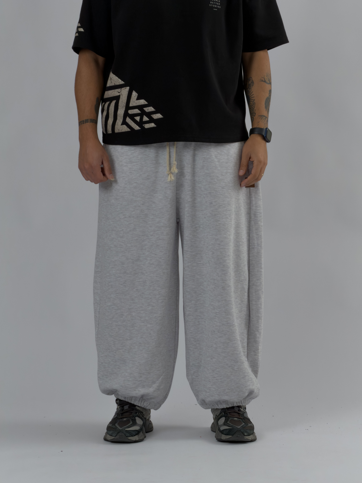 Gri Oversize Baggy Erkek Pantolon COC3416