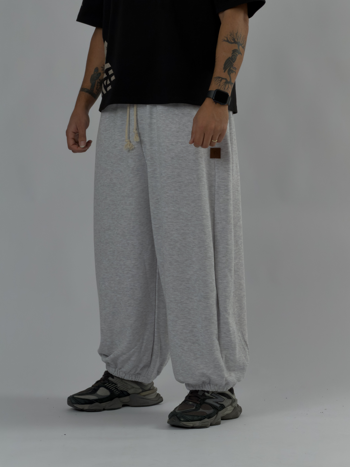Gri Oversize Baggy Erkek Pantolon COC3416