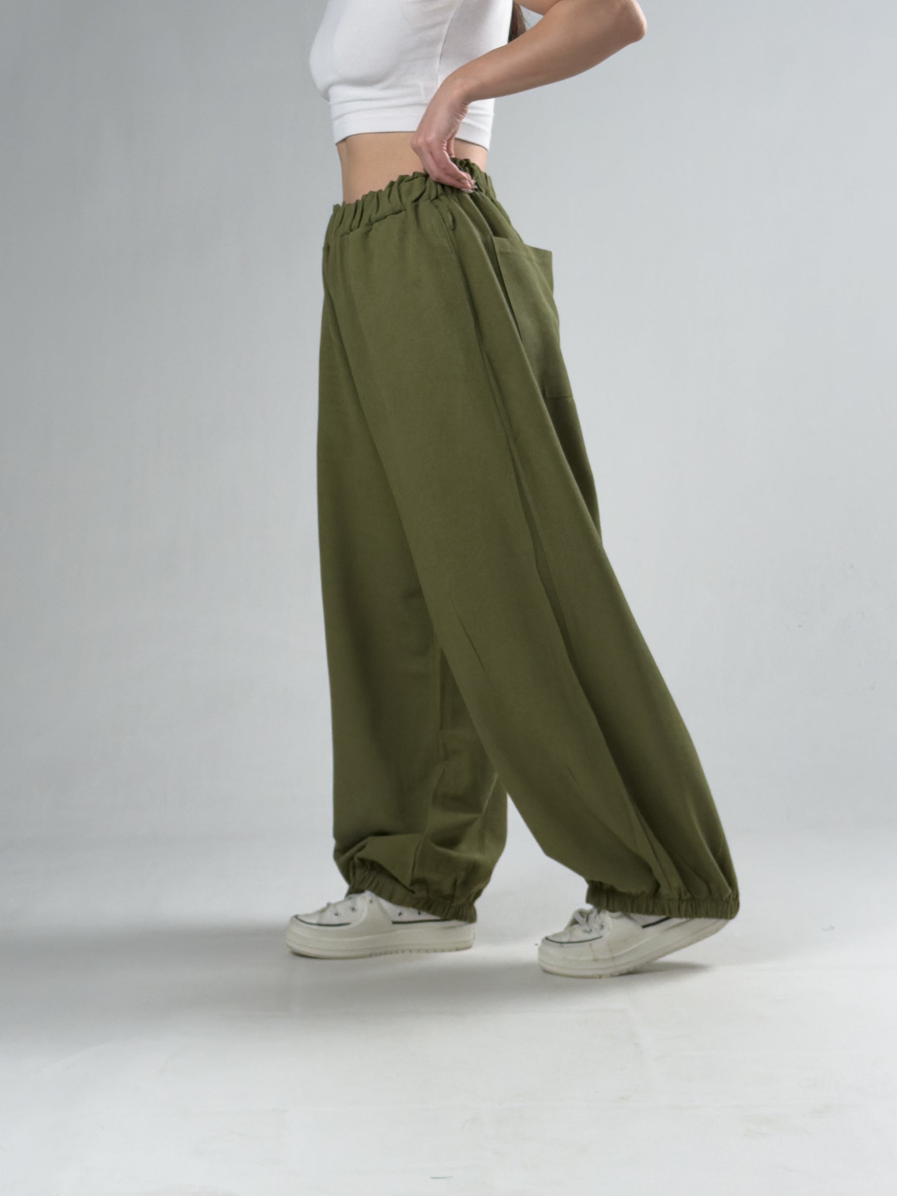 Haki Kadın Oversize Pantolon COC3176