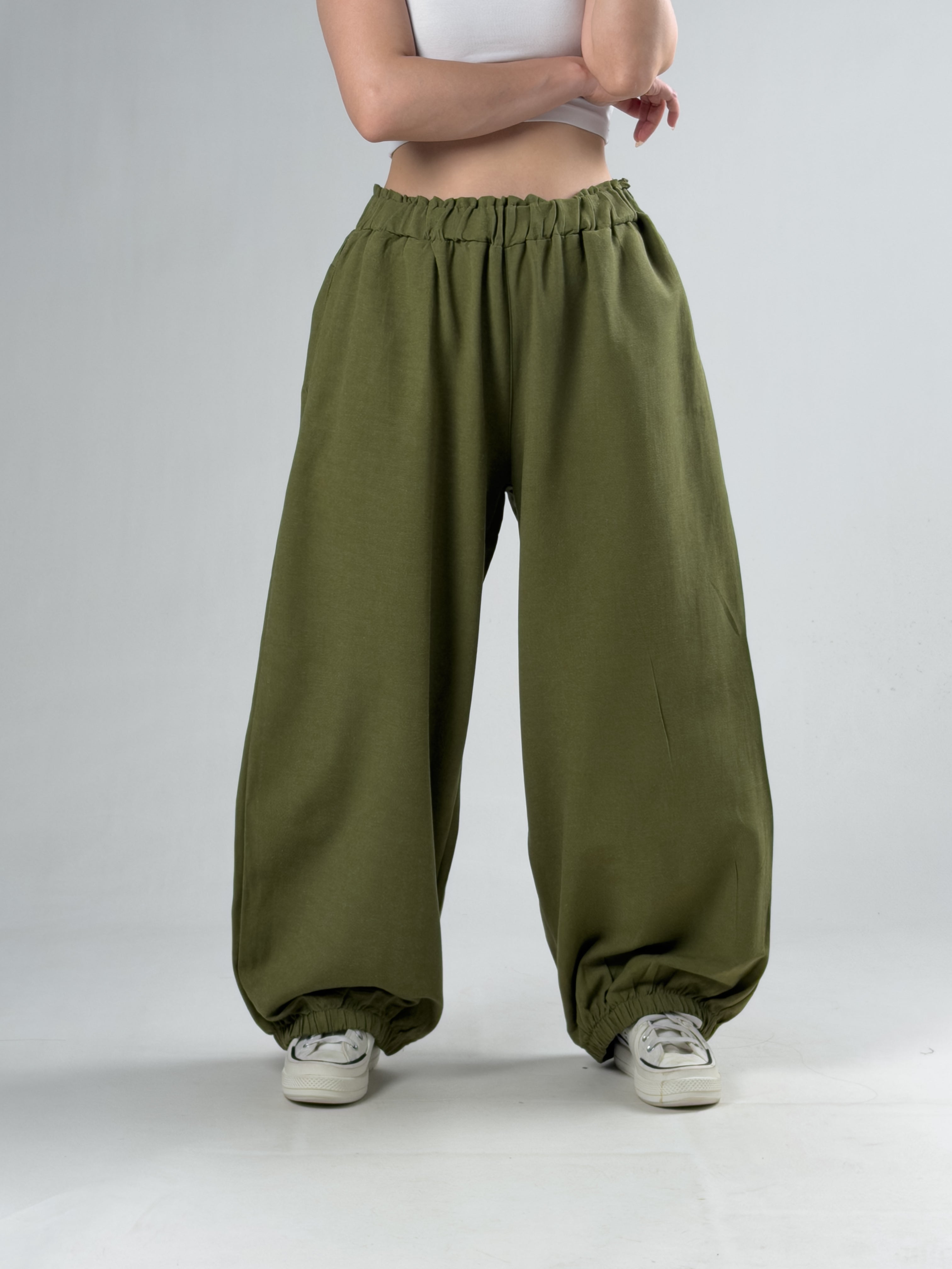 Haki Kadın Oversize Pantolon COC3176