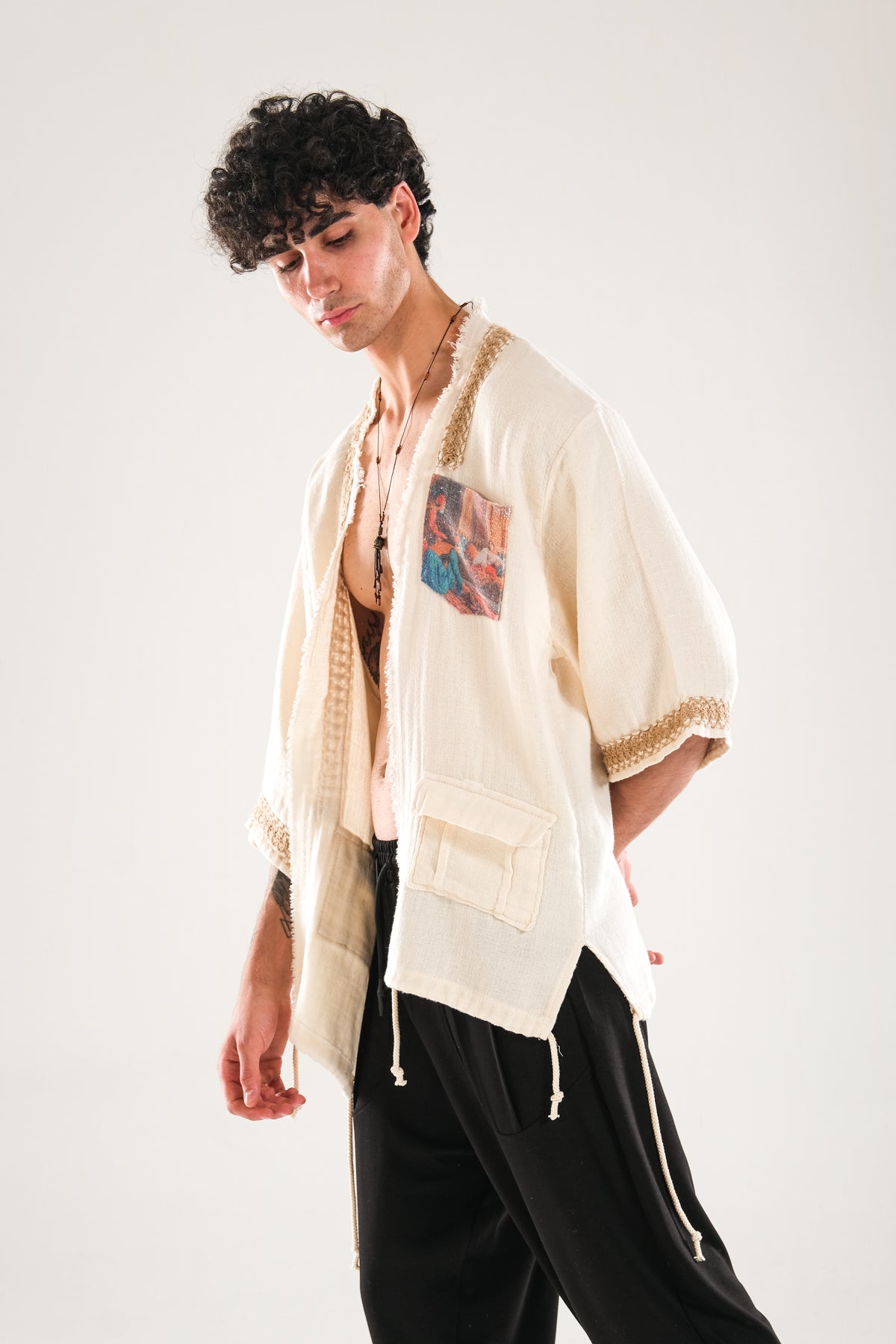 Halat Detaylı Tasarım Kimono COC1129