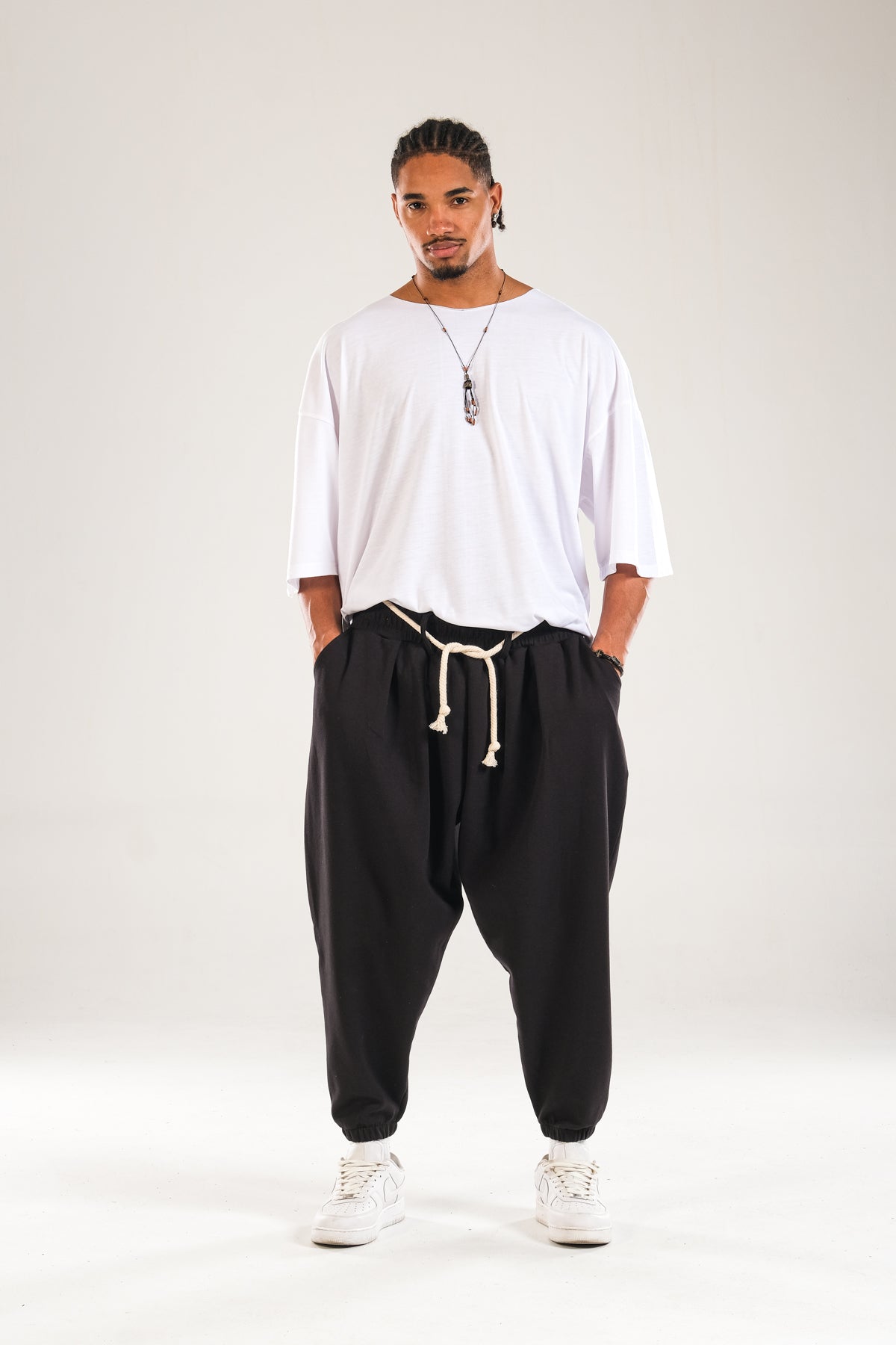 Halat Kemerli Pileli Jogger Pantolon COC1130