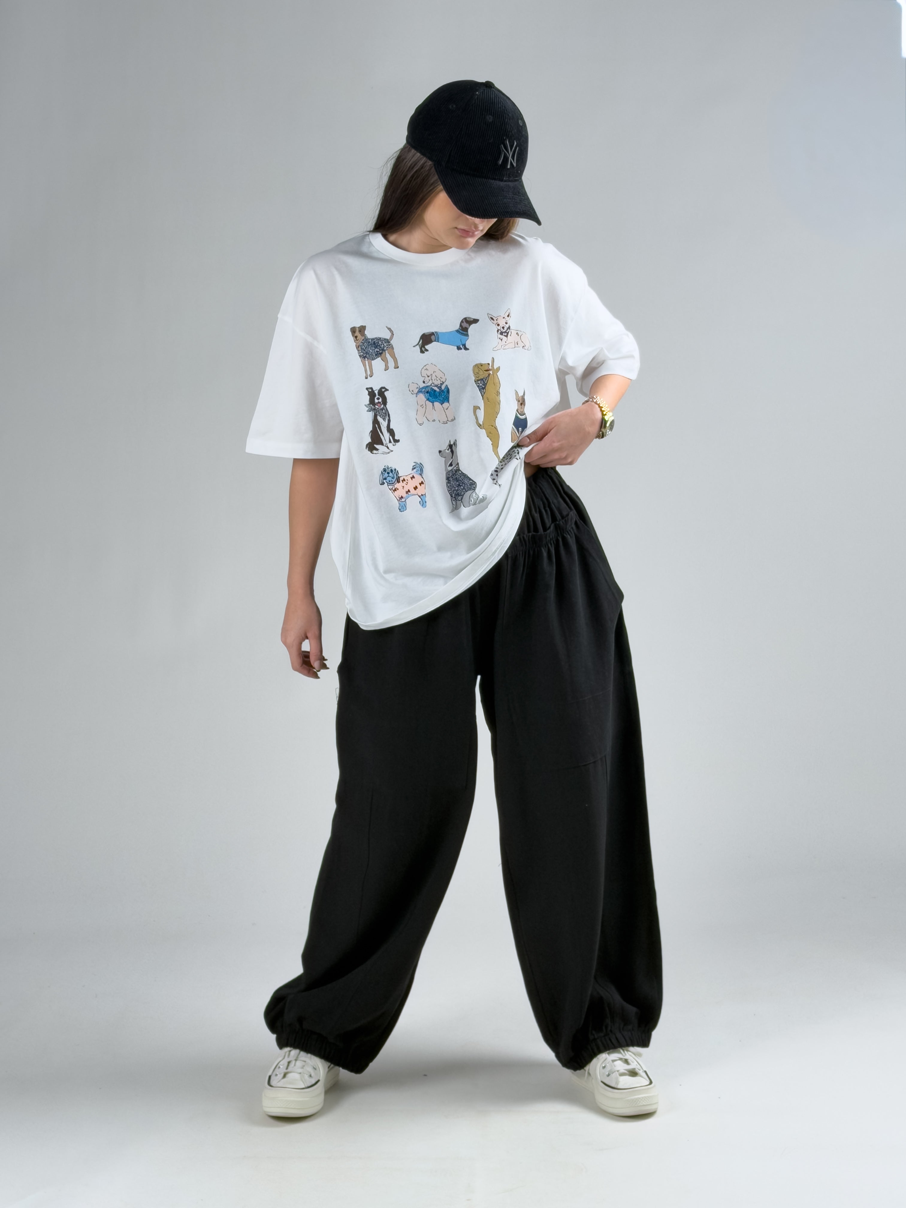 Hayvan Desenli Kadın Basic T-Shirt COC3045