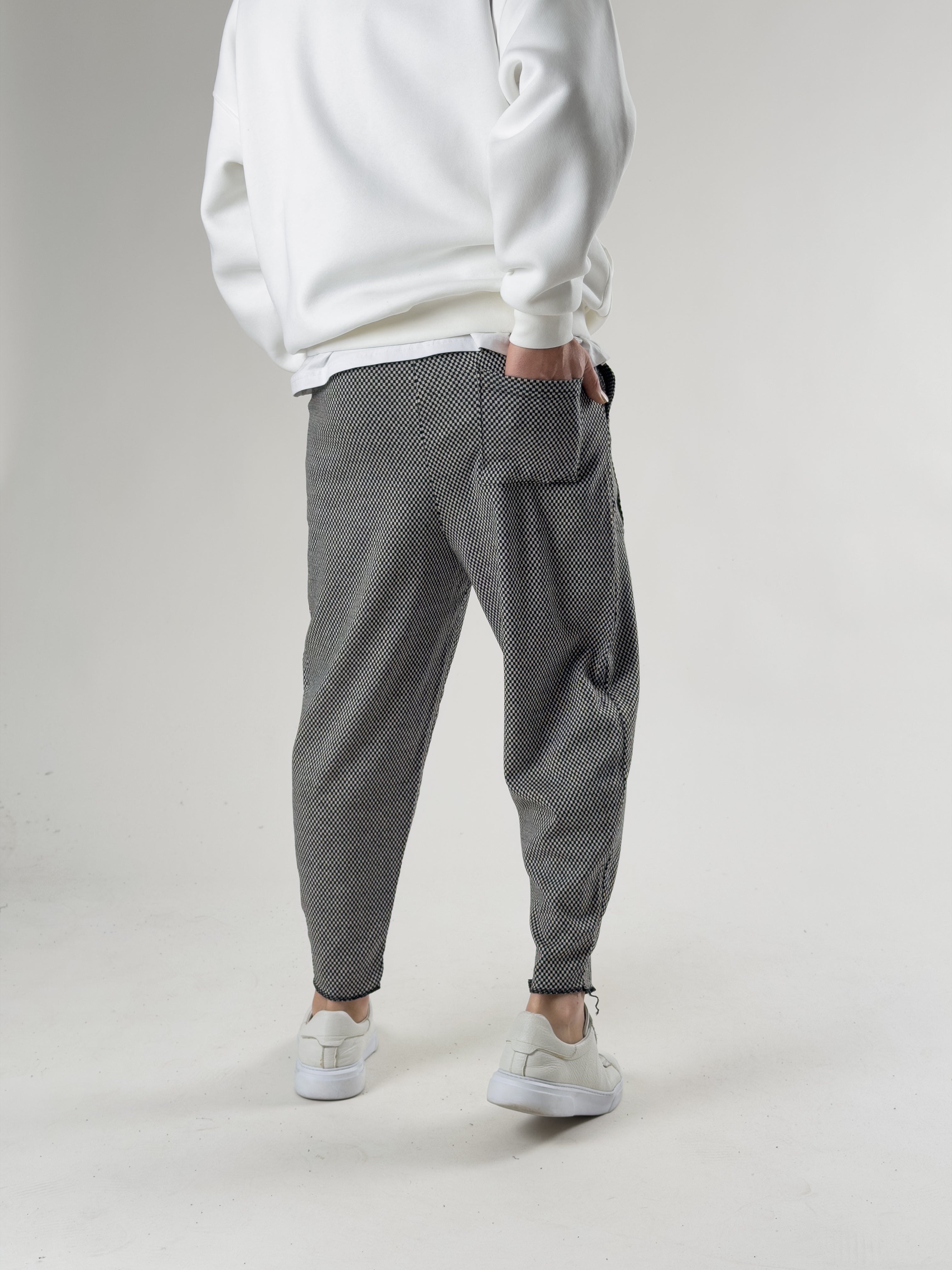 İnce Ekose Cep Detaylı Erkek Baget Pantolon COC2668