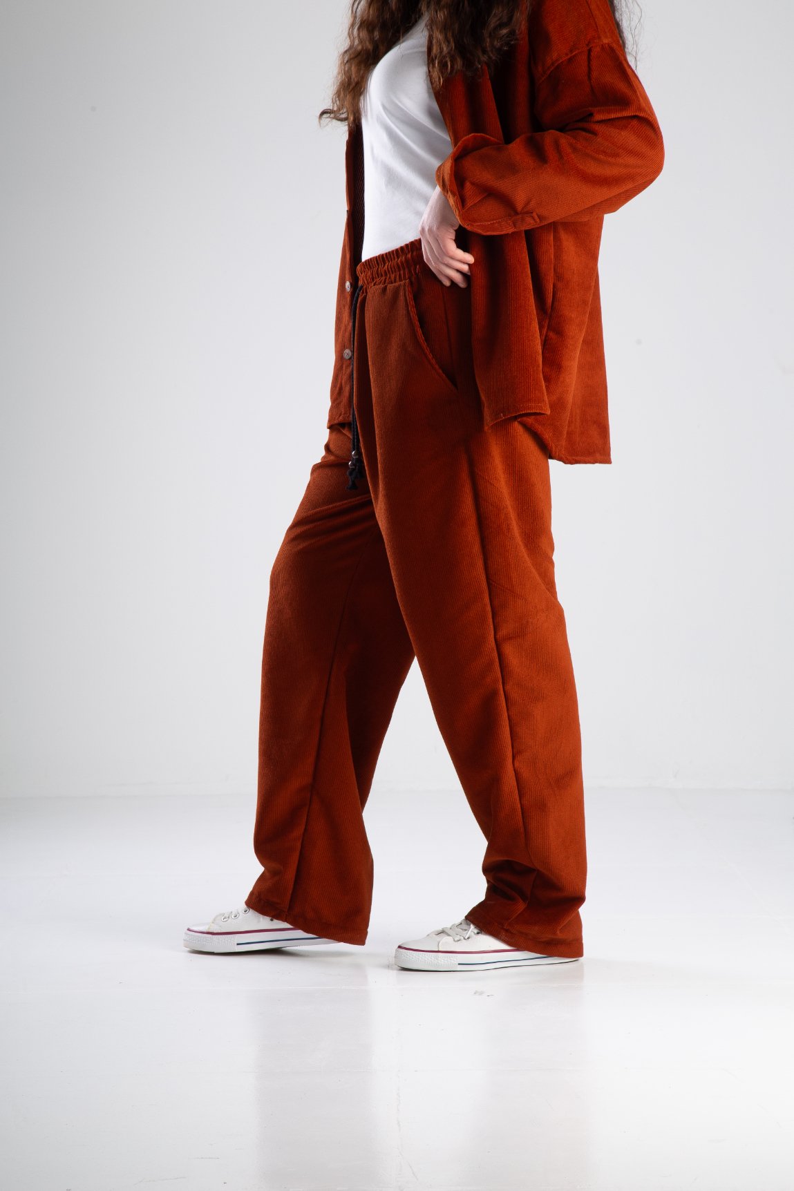 Kadife Bordo Oversize Takım COC2150