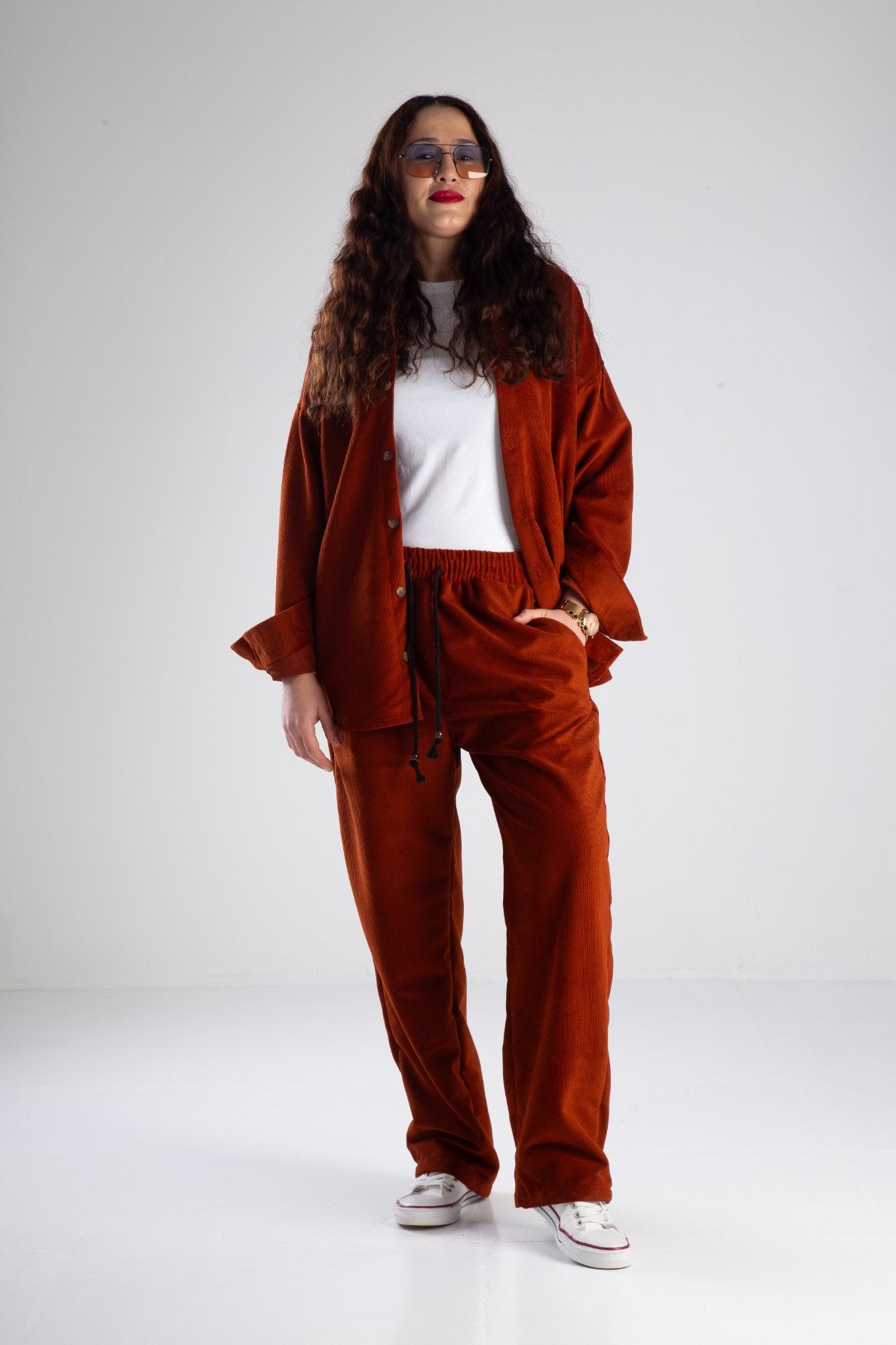 Kadife Bordo Oversize Takım COC2150