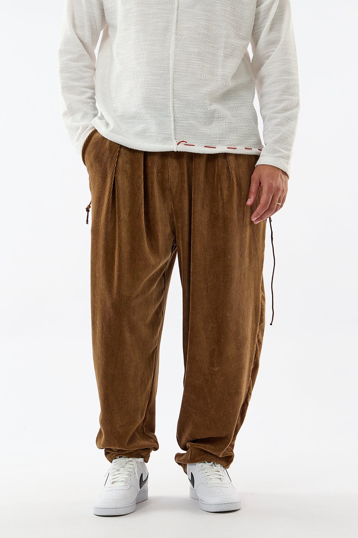 Kadife Pileli Taba Jogger Erkek Pantolon COC3620
