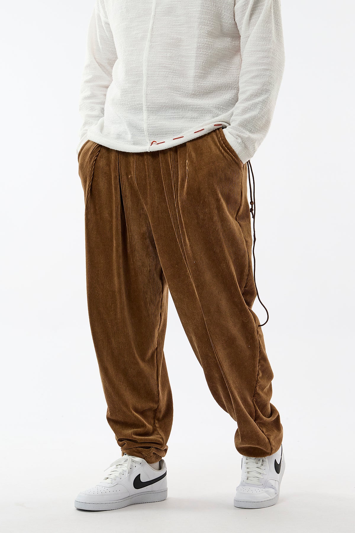 Kadife Pileli Taba Jogger Erkek Pantolon COC3620