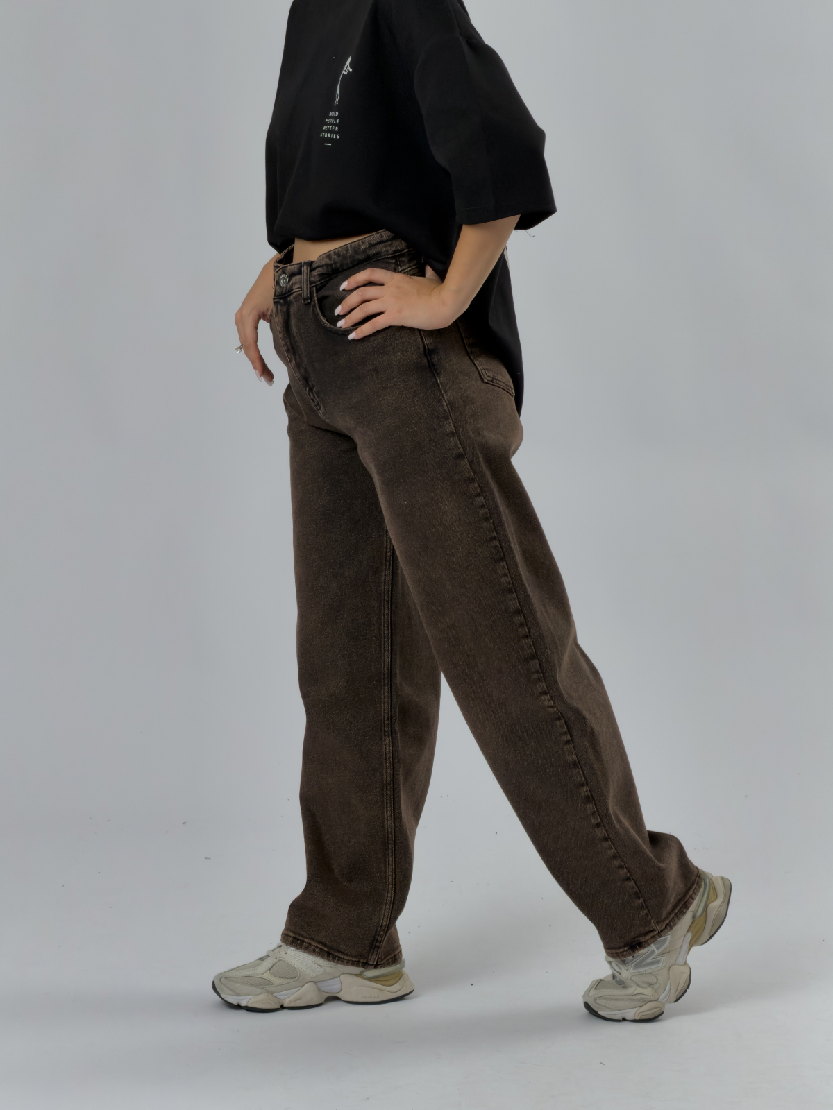 Kadın Baggy Kot Pantolon COC3539