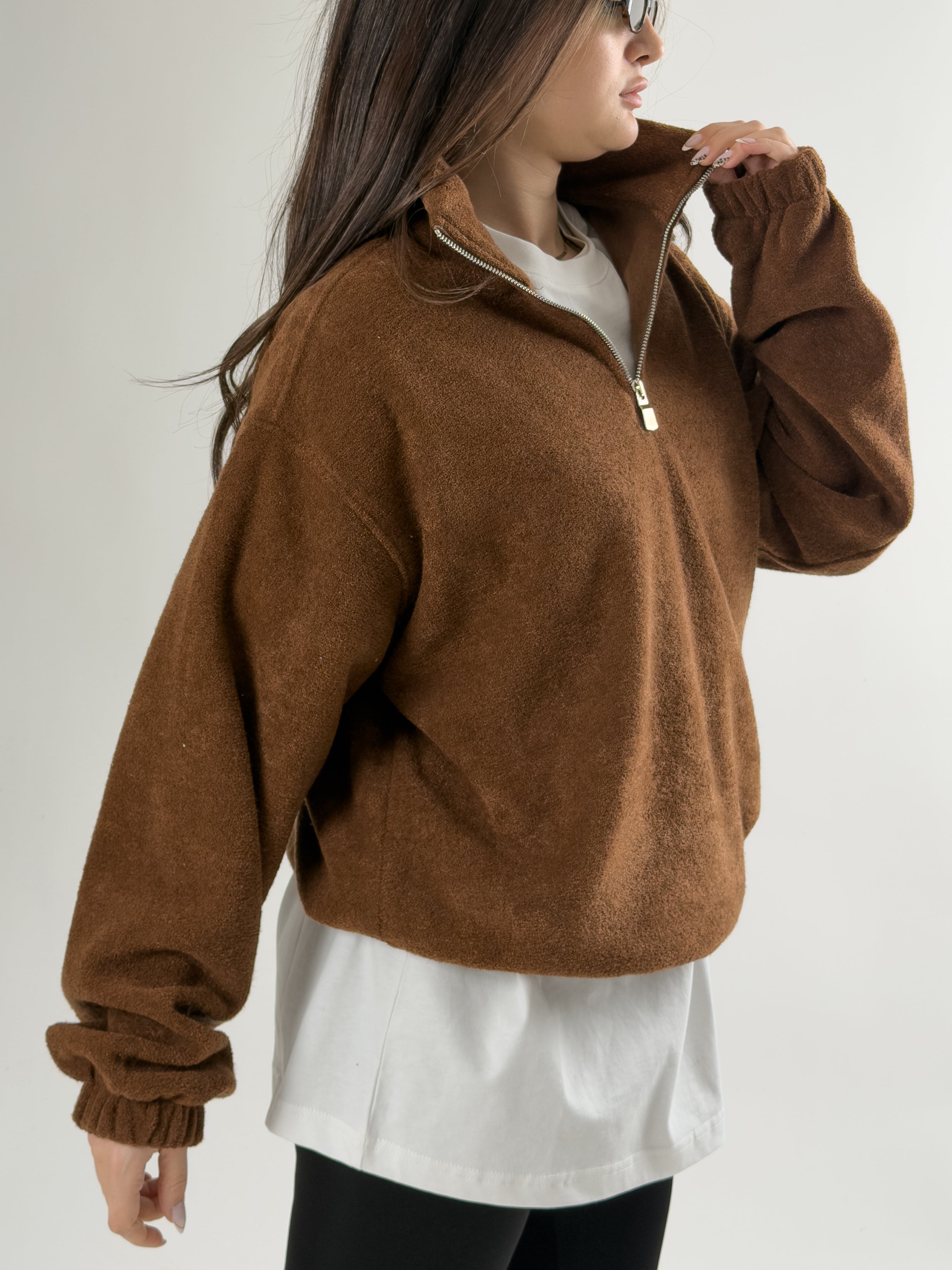 Kadın Kahverengi Sweatshirt COC2685