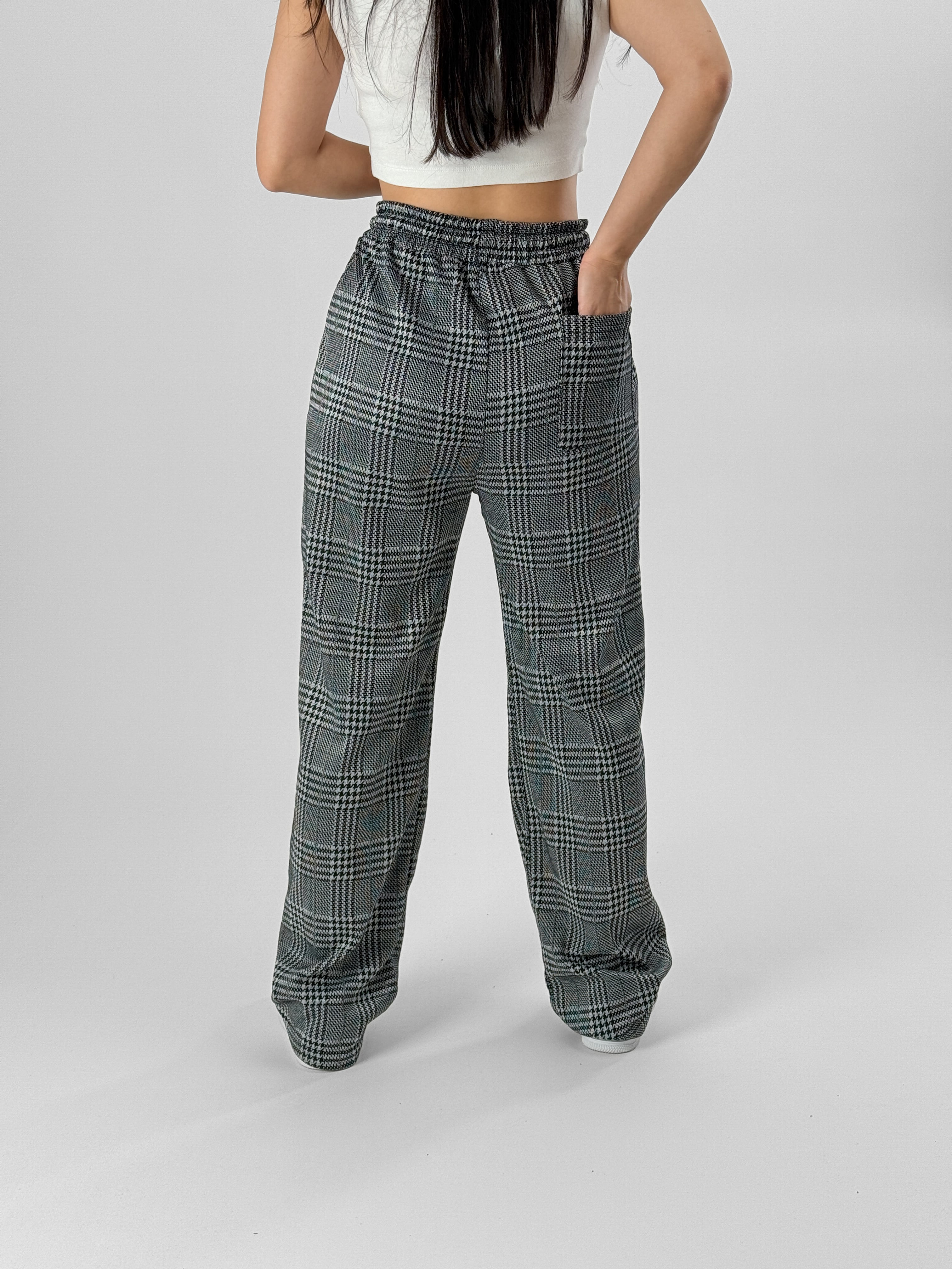 Ekose Kadın Baggy Pantolon COC1082
