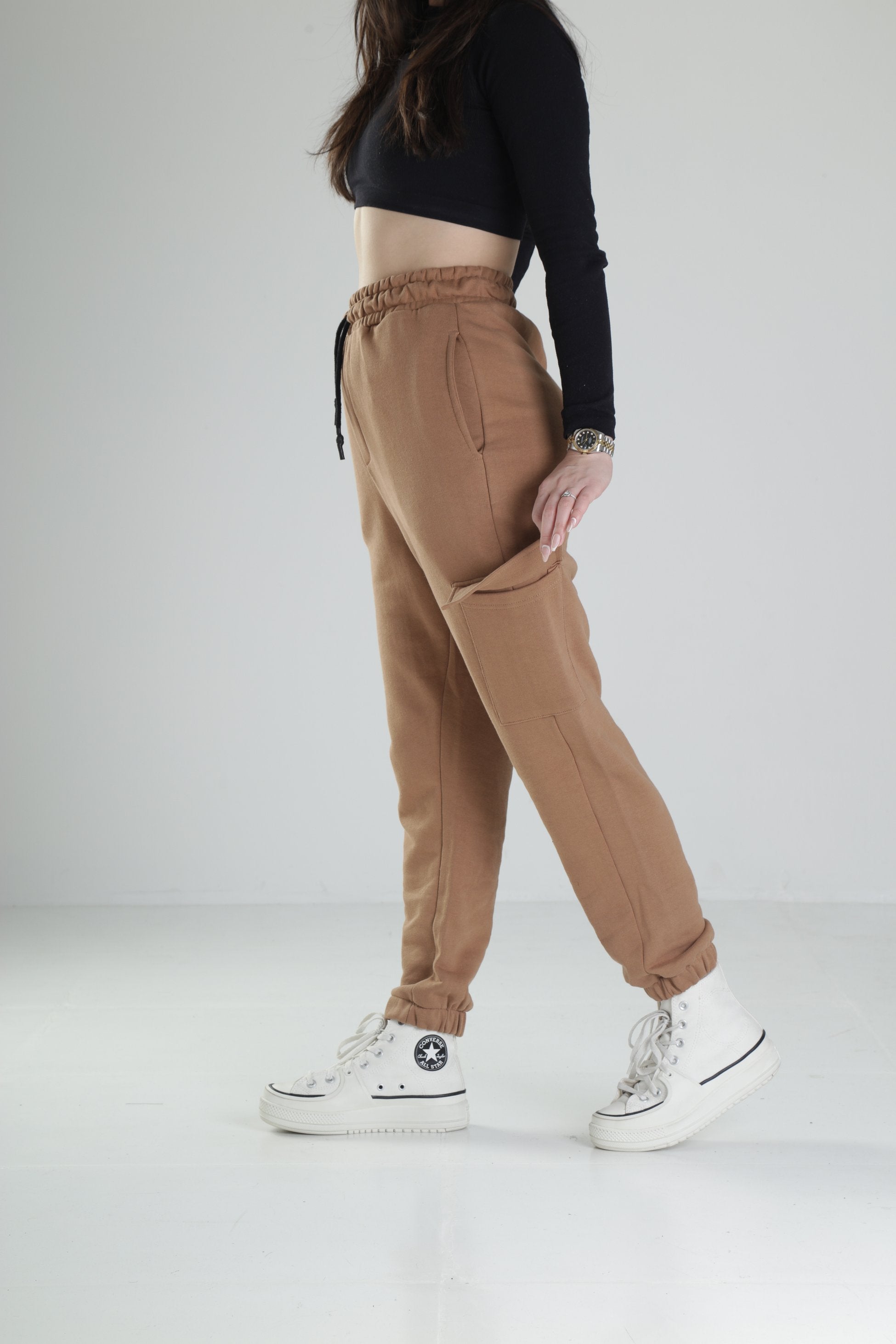 Kahverengi Cep Detaylı Jogger Pantolon COC2163