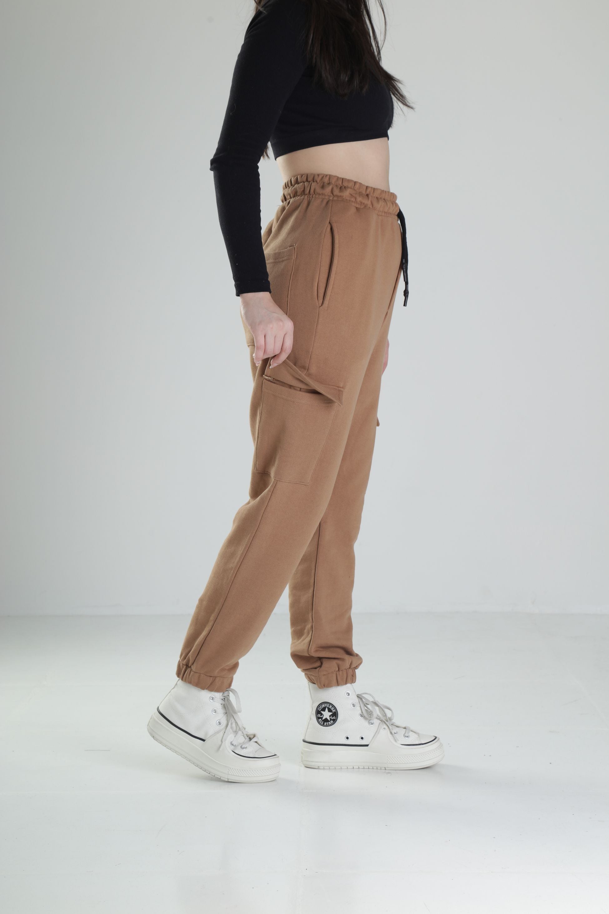 Kahverengi Cep Detaylı Jogger Pantolon COC2163