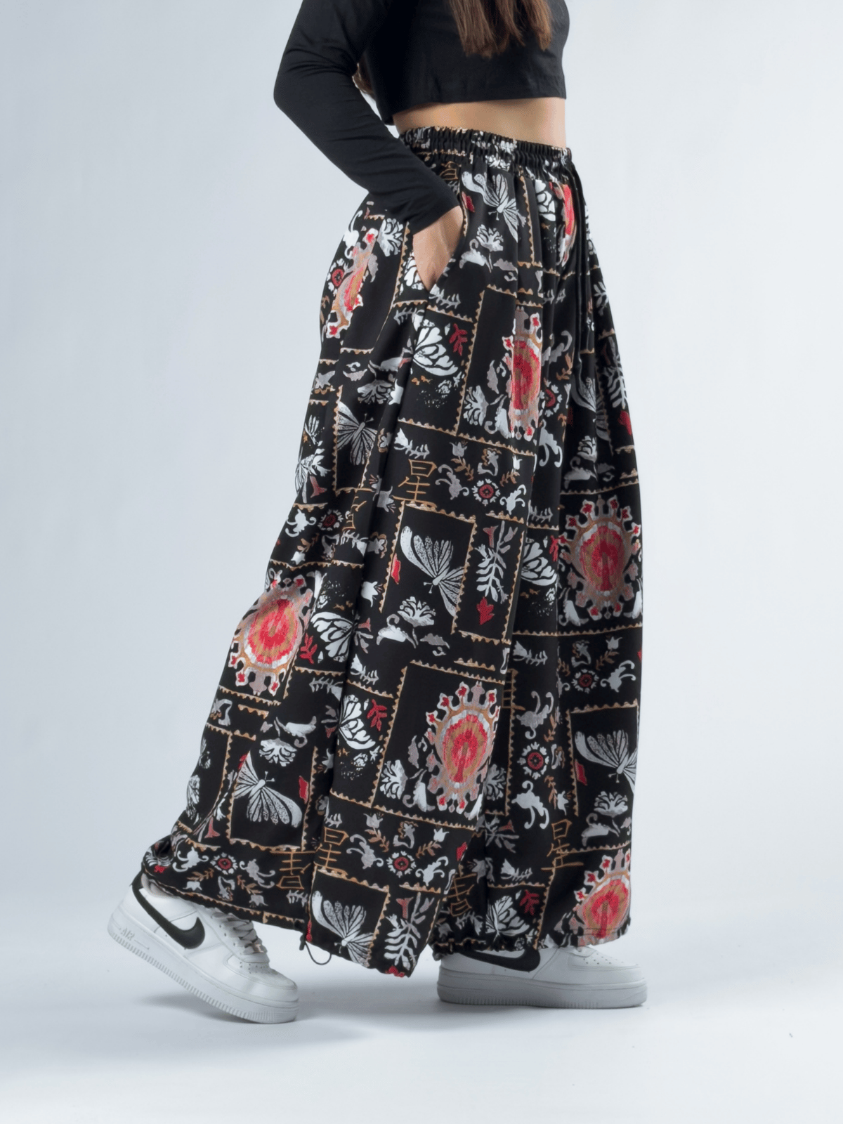 Kelebek Paça Ayarlamalı Süper Oversize Kadın Pantolon COC3366