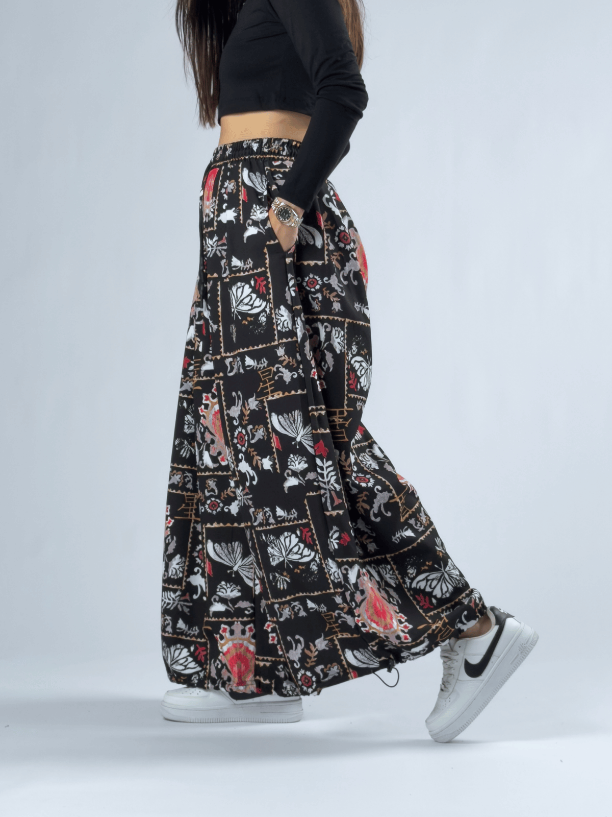 Kelebek Paça Ayarlamalı Süper Oversize Kadın Pantolon COC3366