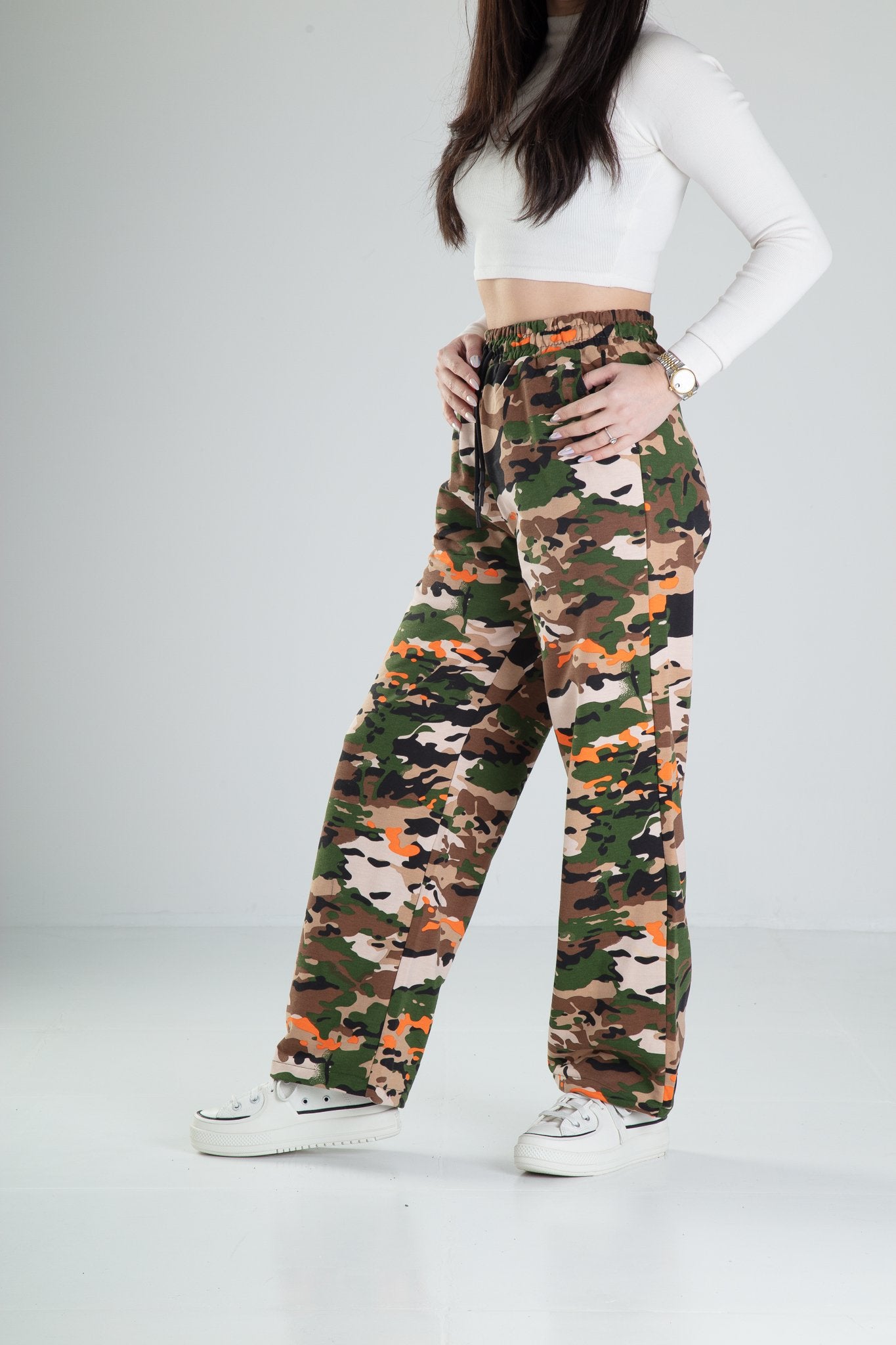 Kendinden Paça Lastikli Kamuflaj Baggy Pantolon COC2200
