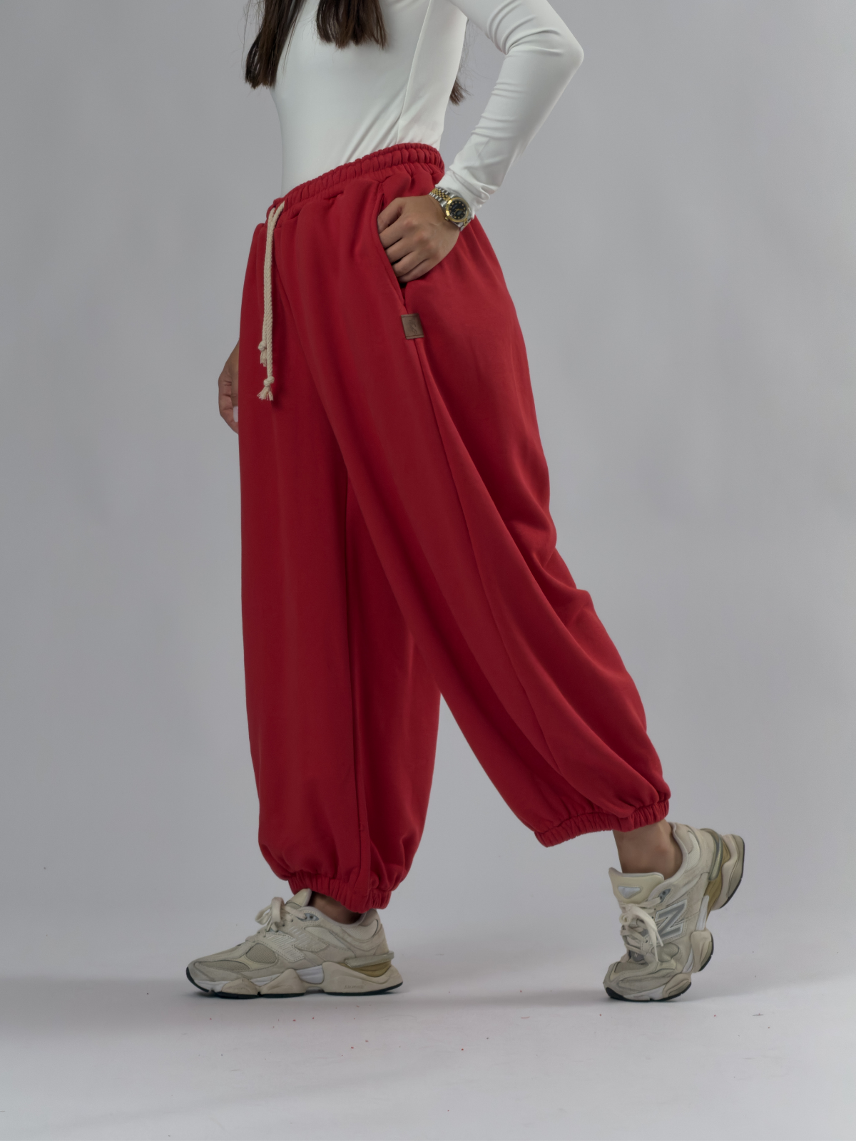 Kırmızı Oversize Kadın Baggy Pantolon COC3428