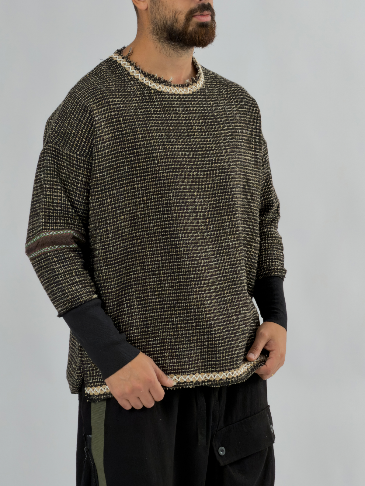 Kol Ribana Siyah Erkek Sweatshirt COC3464