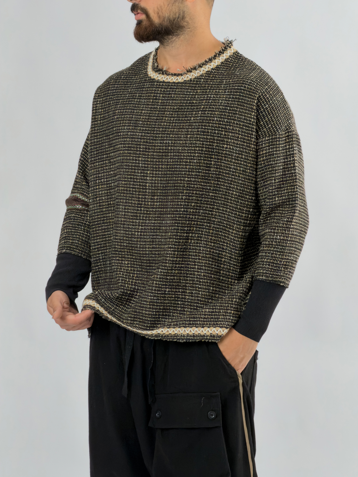Kol Ribana Siyah Erkek Sweatshirt COC3464