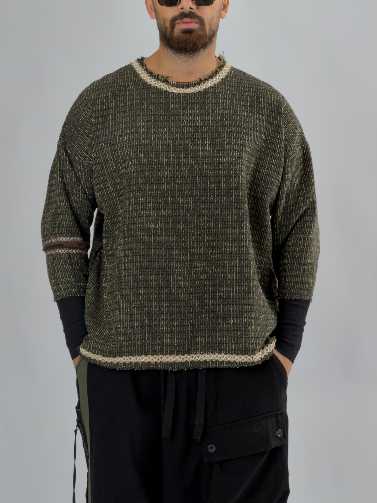 Kol Ribana Kahverengi Erkek Sweatshirt COC3462