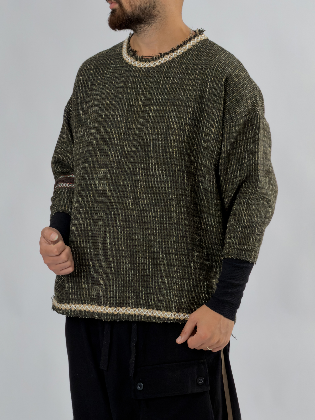 Kol Ribana Kahverengi Erkek Sweatshirt COC3462