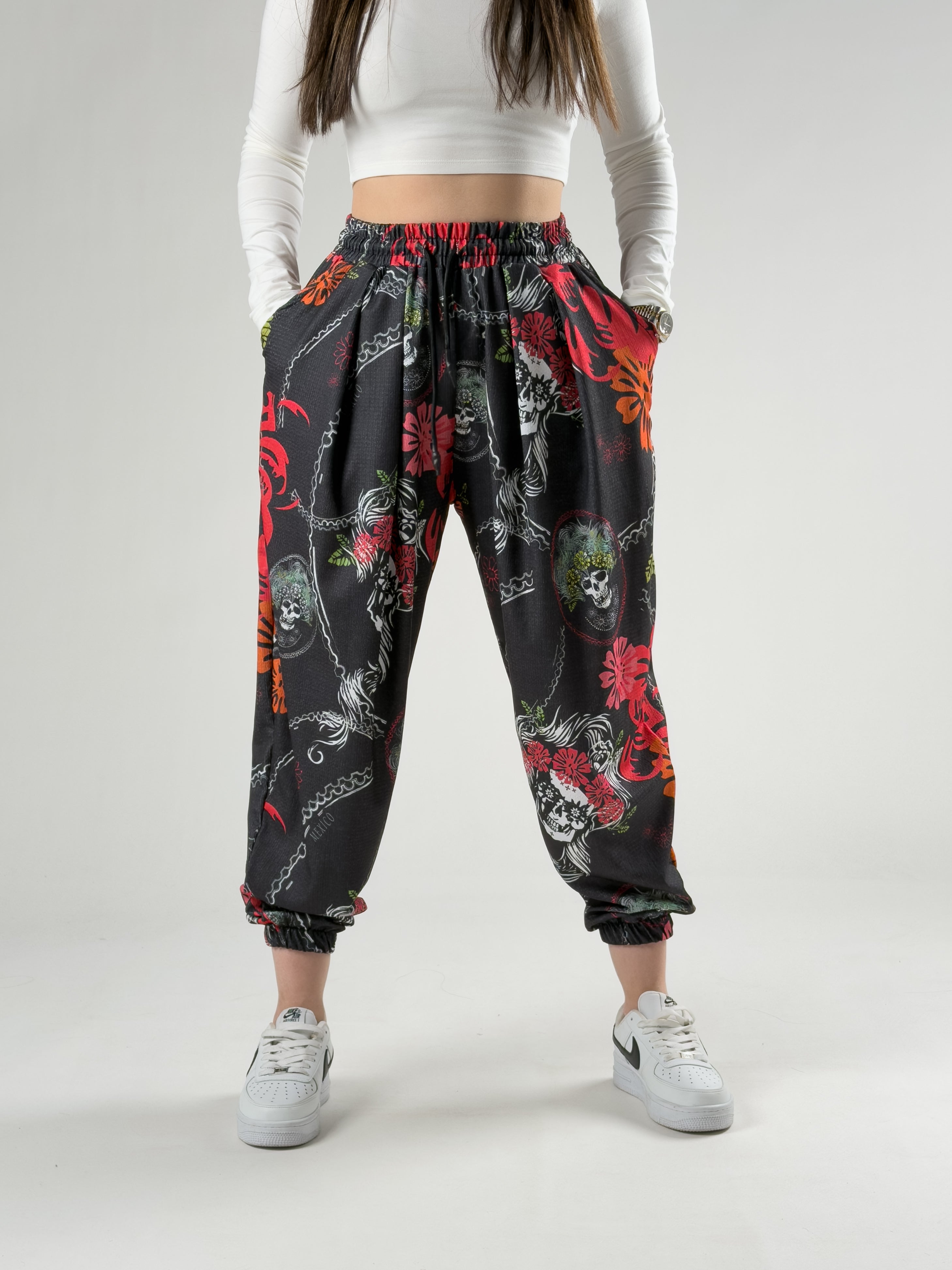 Kuru Kafa Desenli Kadın Jogger Pantolon COC2837