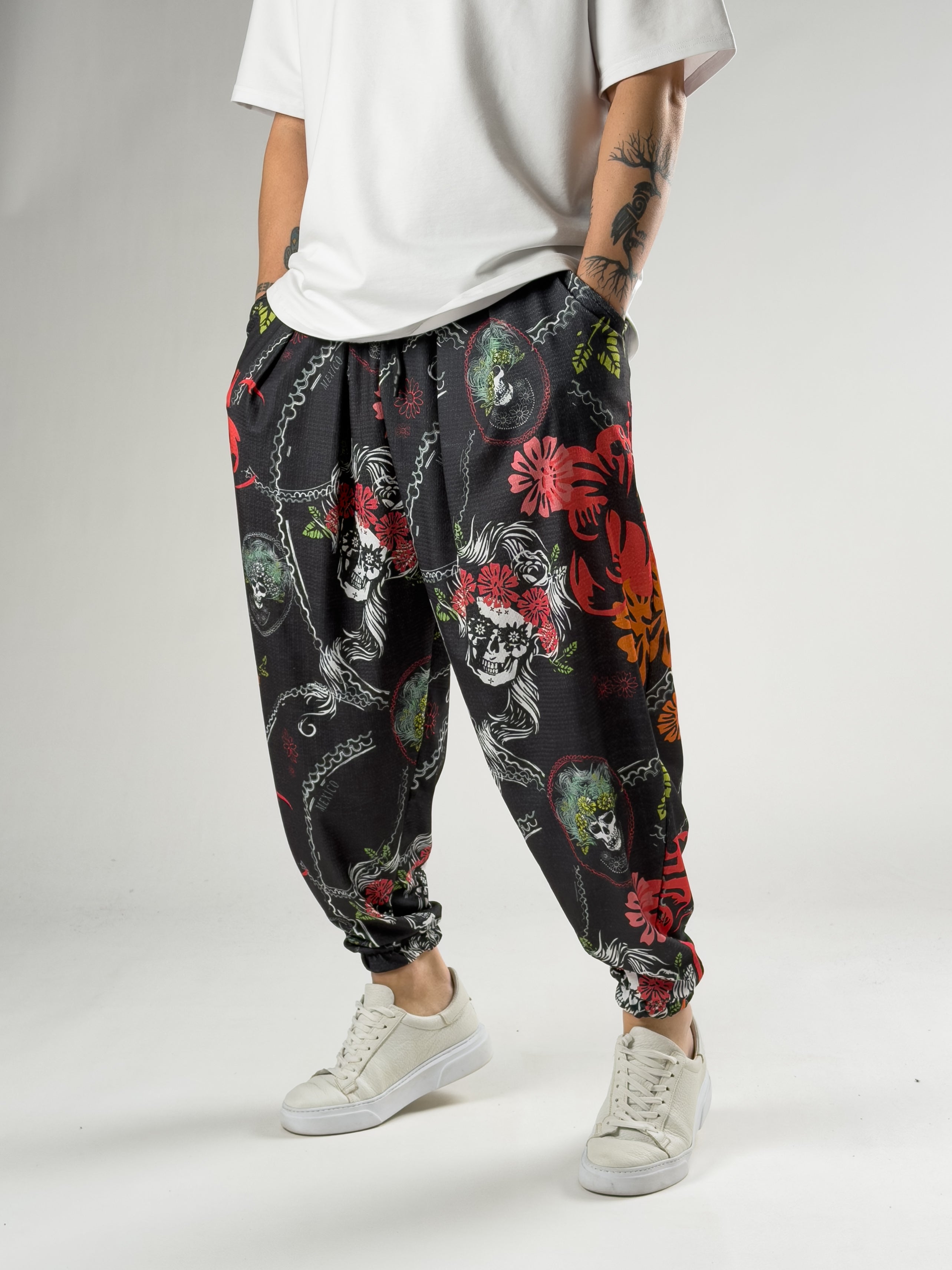 Kuru Kafa Desenli Pileli Erkek Yarım Şalvar COC2827