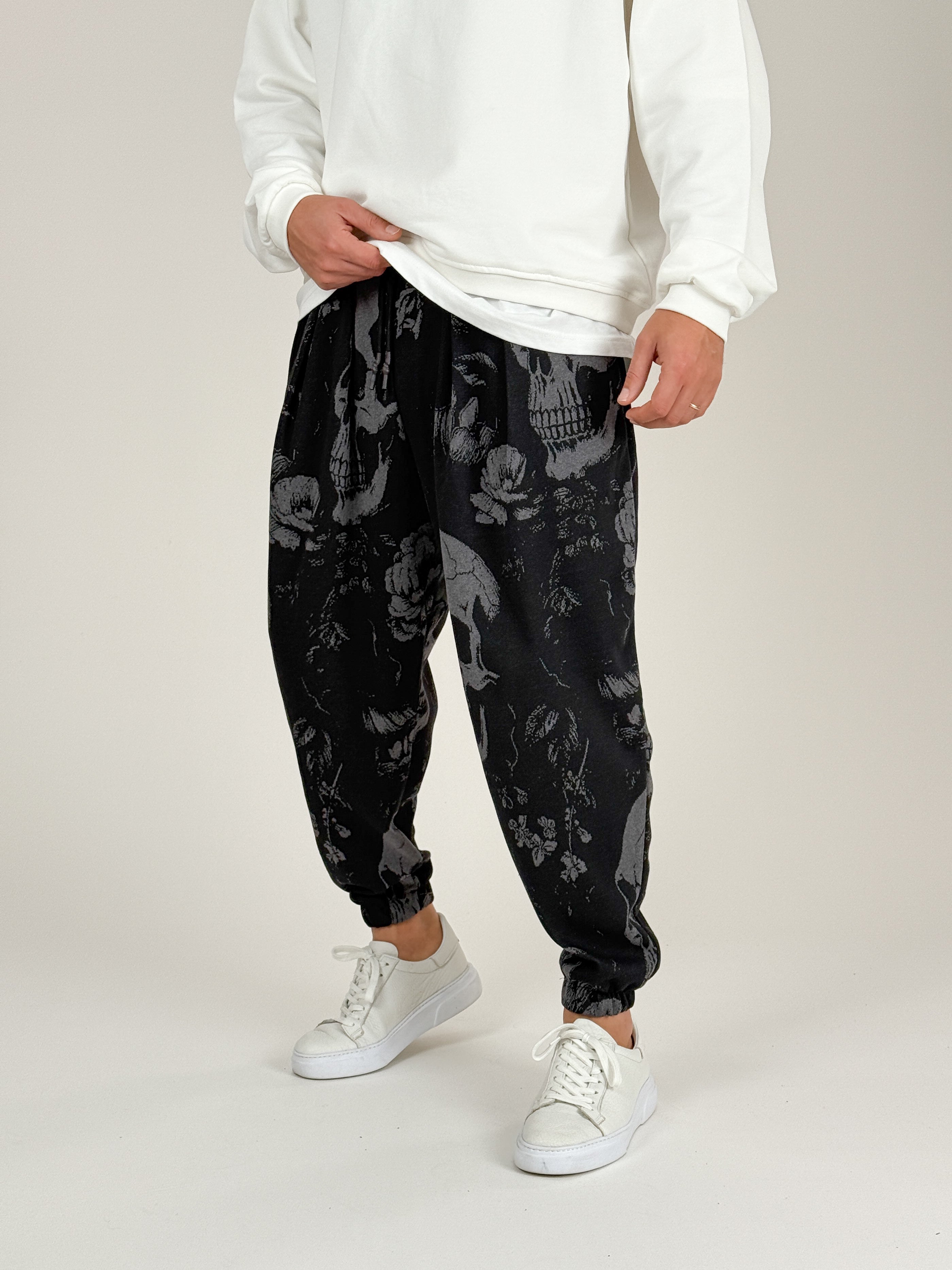 Kurukafa Desenli Erkek Pileli Yarım Şalvar COC1096