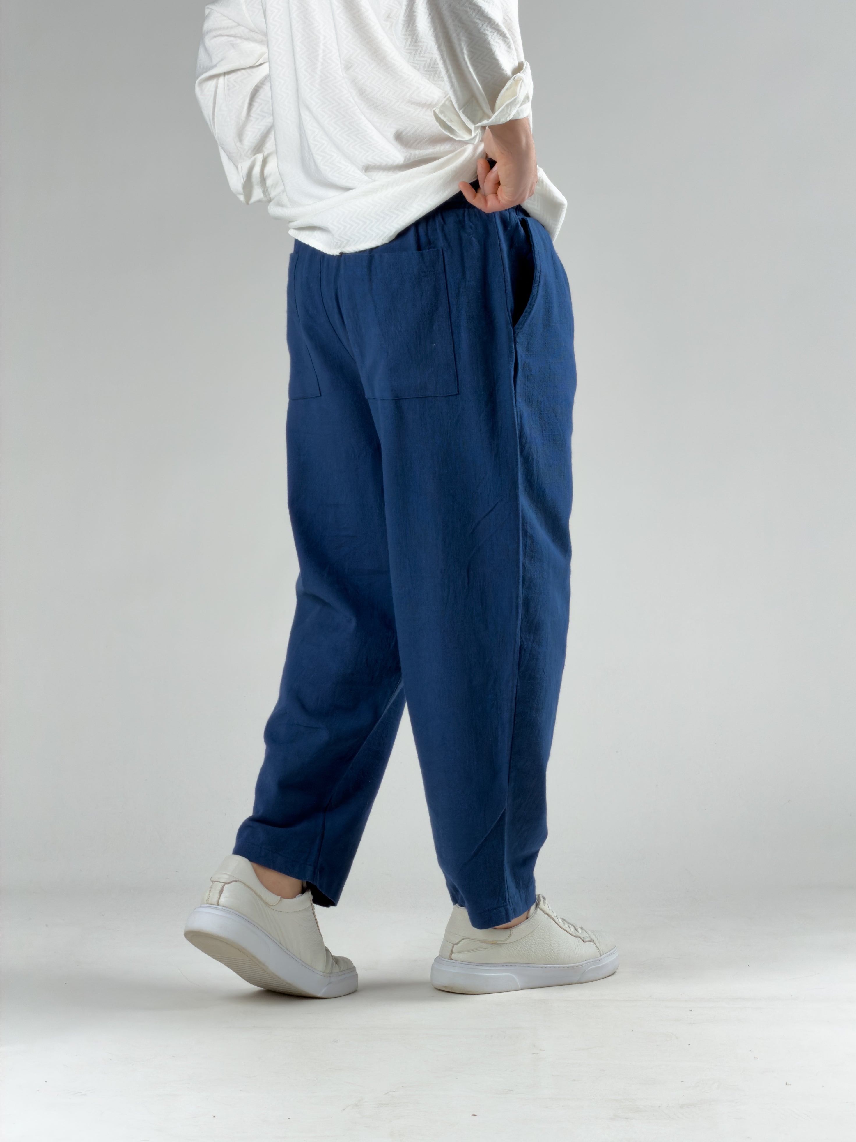 Lacivert Erkek Keten Pantolon COC3035