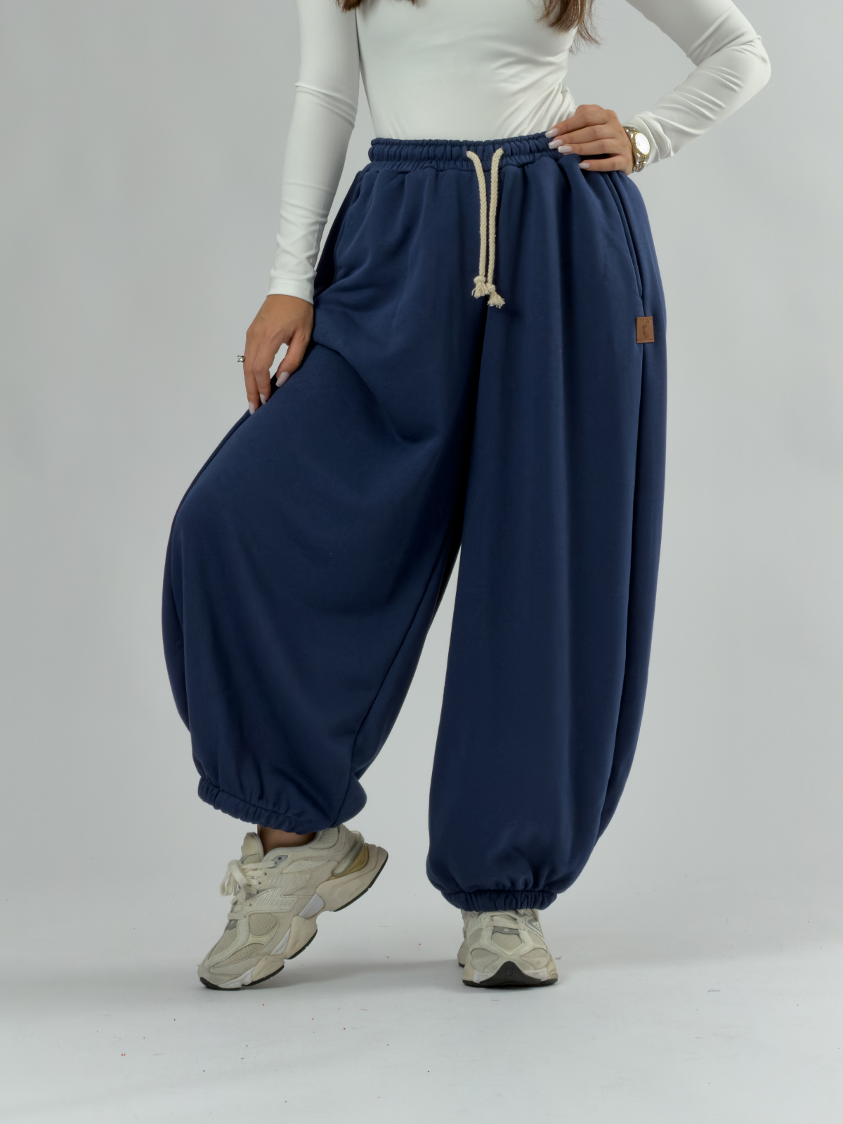 Lacivert Oversize Kadın Baggy Pantolon COC3429