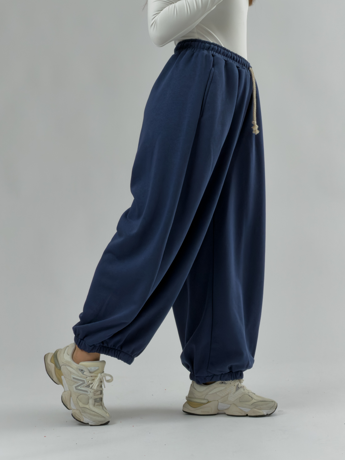 Lacivert Oversize Kadın Baggy Pantolon COC3429