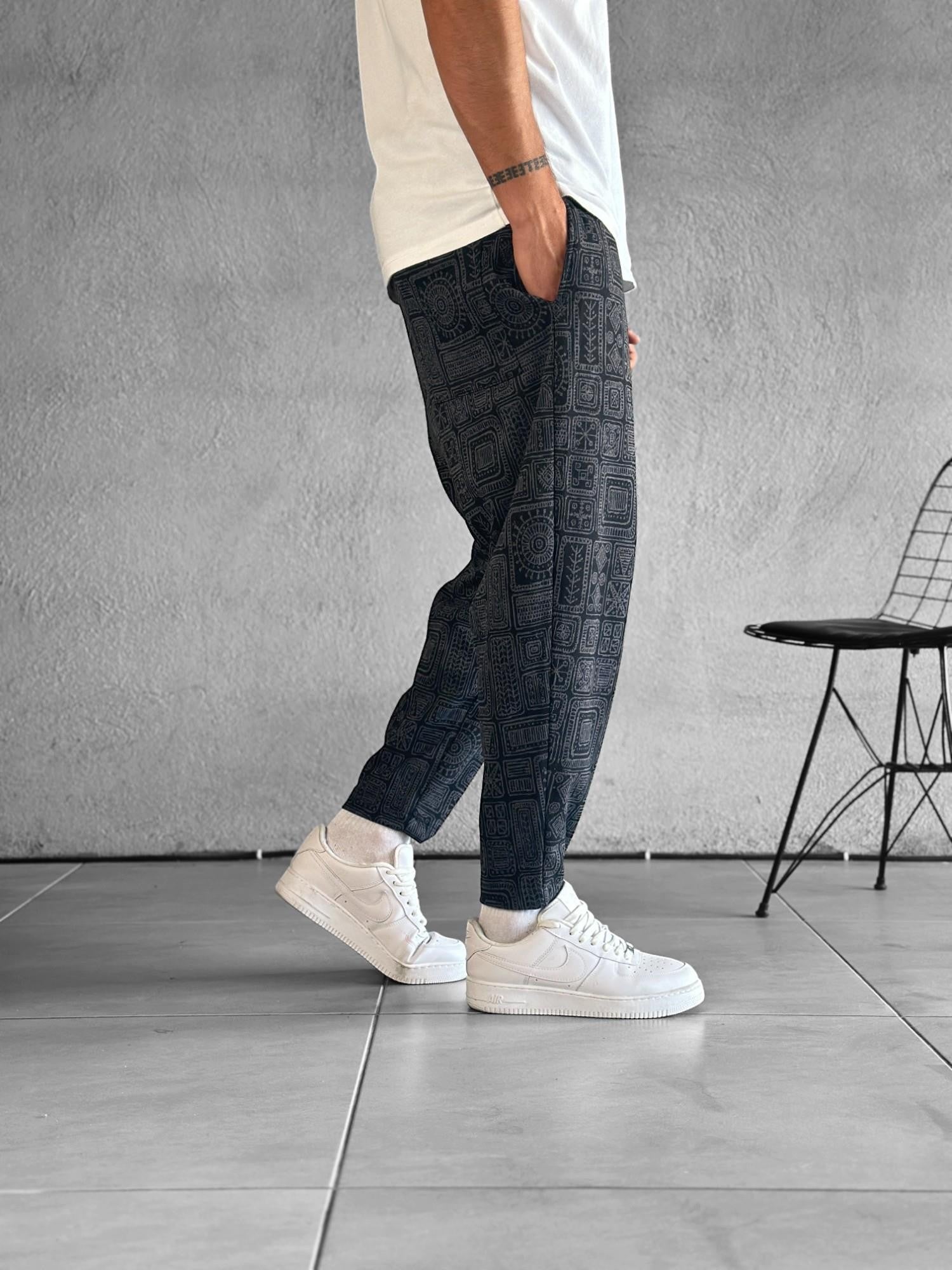 Lahit Desenli Lazer Kesim Baget Pantolon COC2016