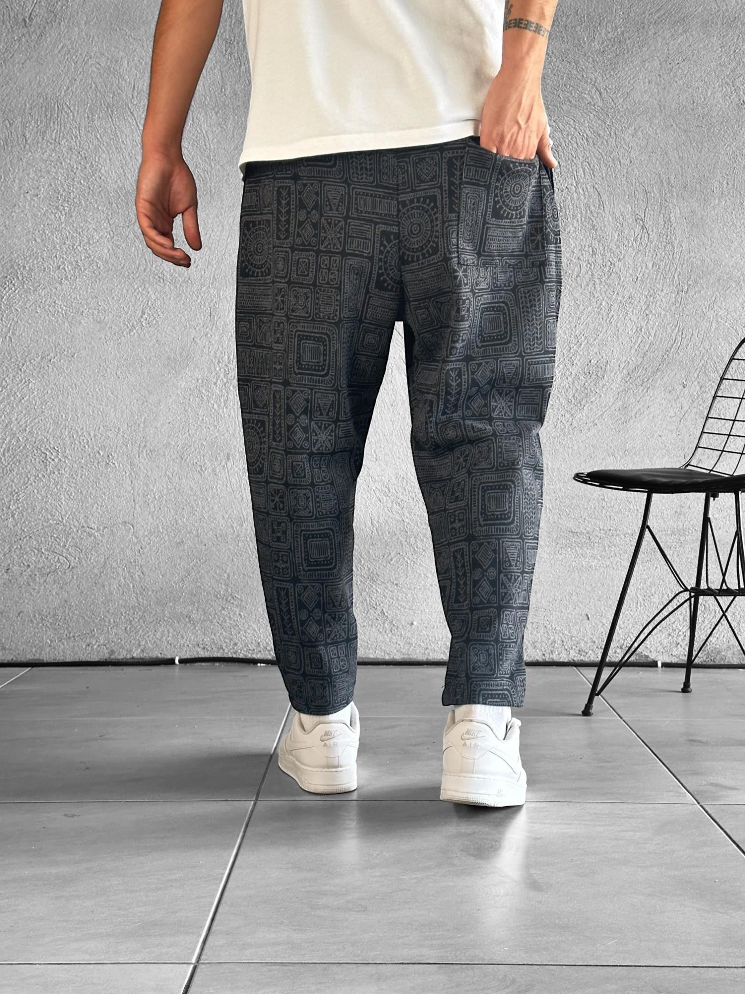 Lahit Desenli Lazer Kesim Baget Pantolon COC2016