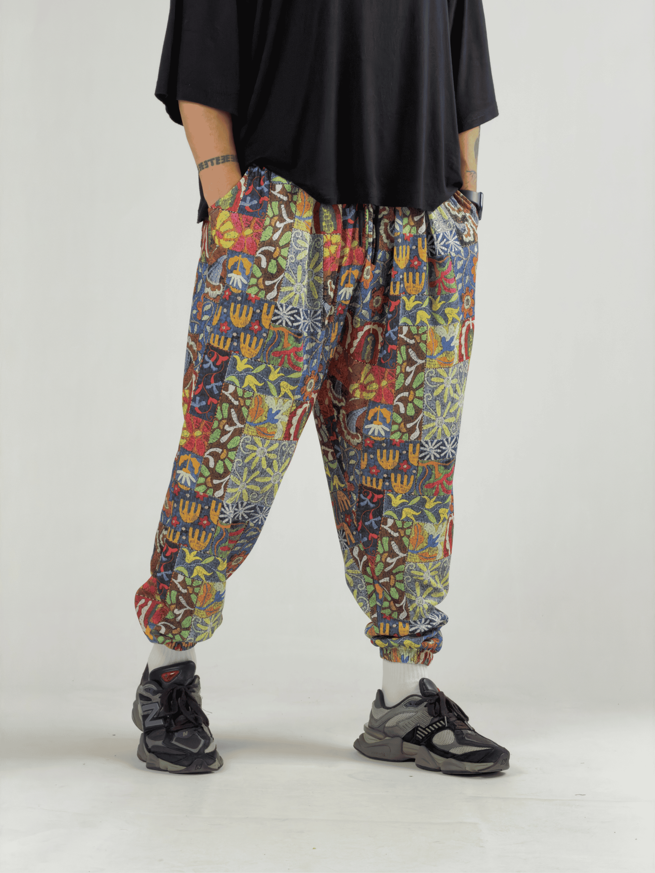 Nakış Desenli Erkek Jogger Pantolon COC3223