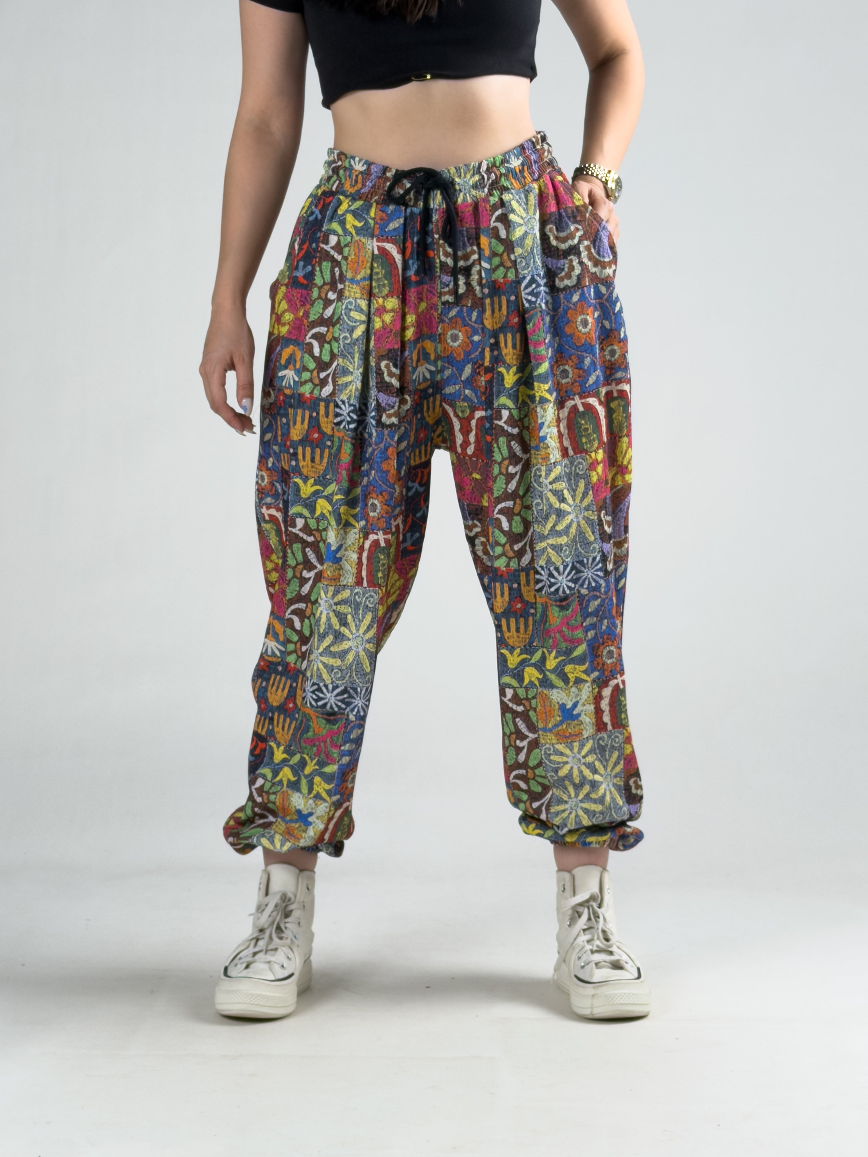 Nakış Desenli Kadın Jogger Pantolon COC3209