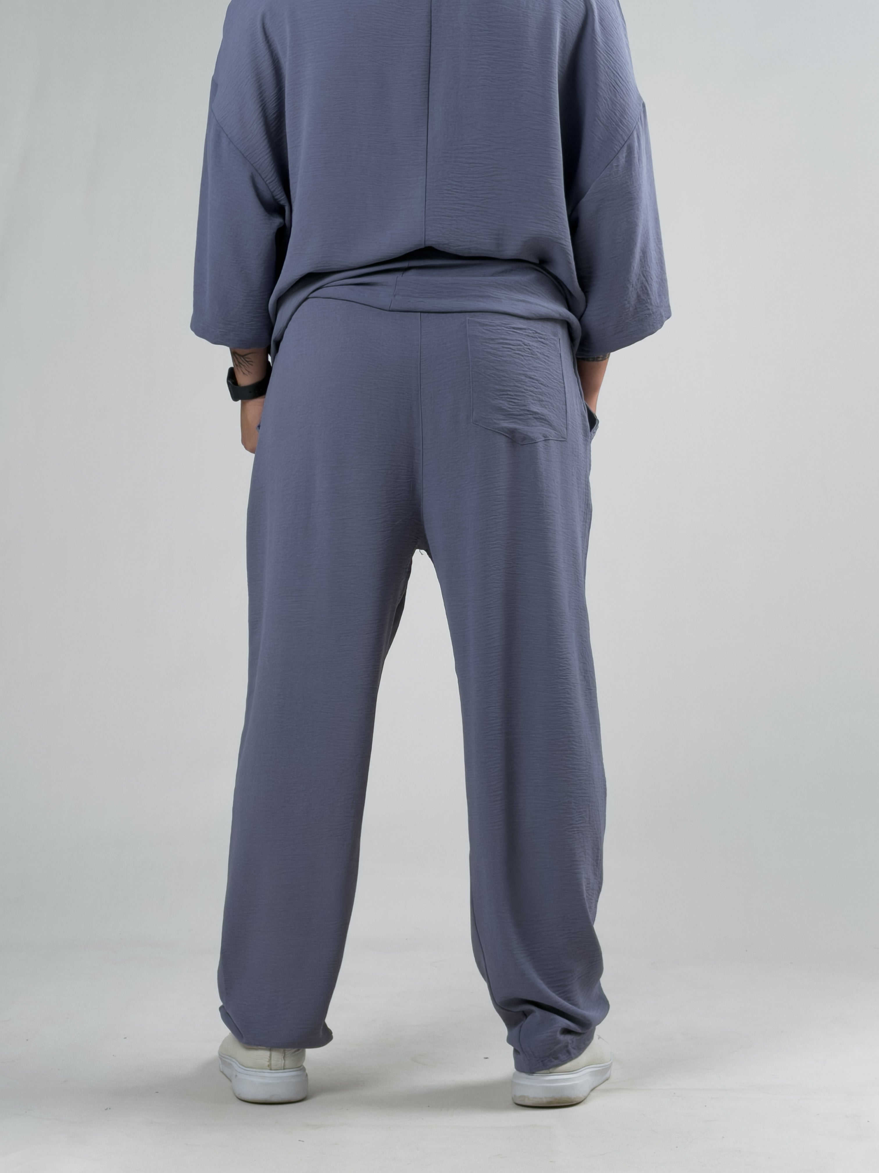 Oversize Gri Keten Takım COC3201