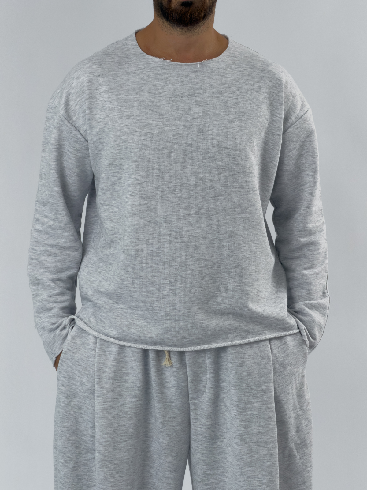 Oversize Gri Erkek Sweatshirt COC3433