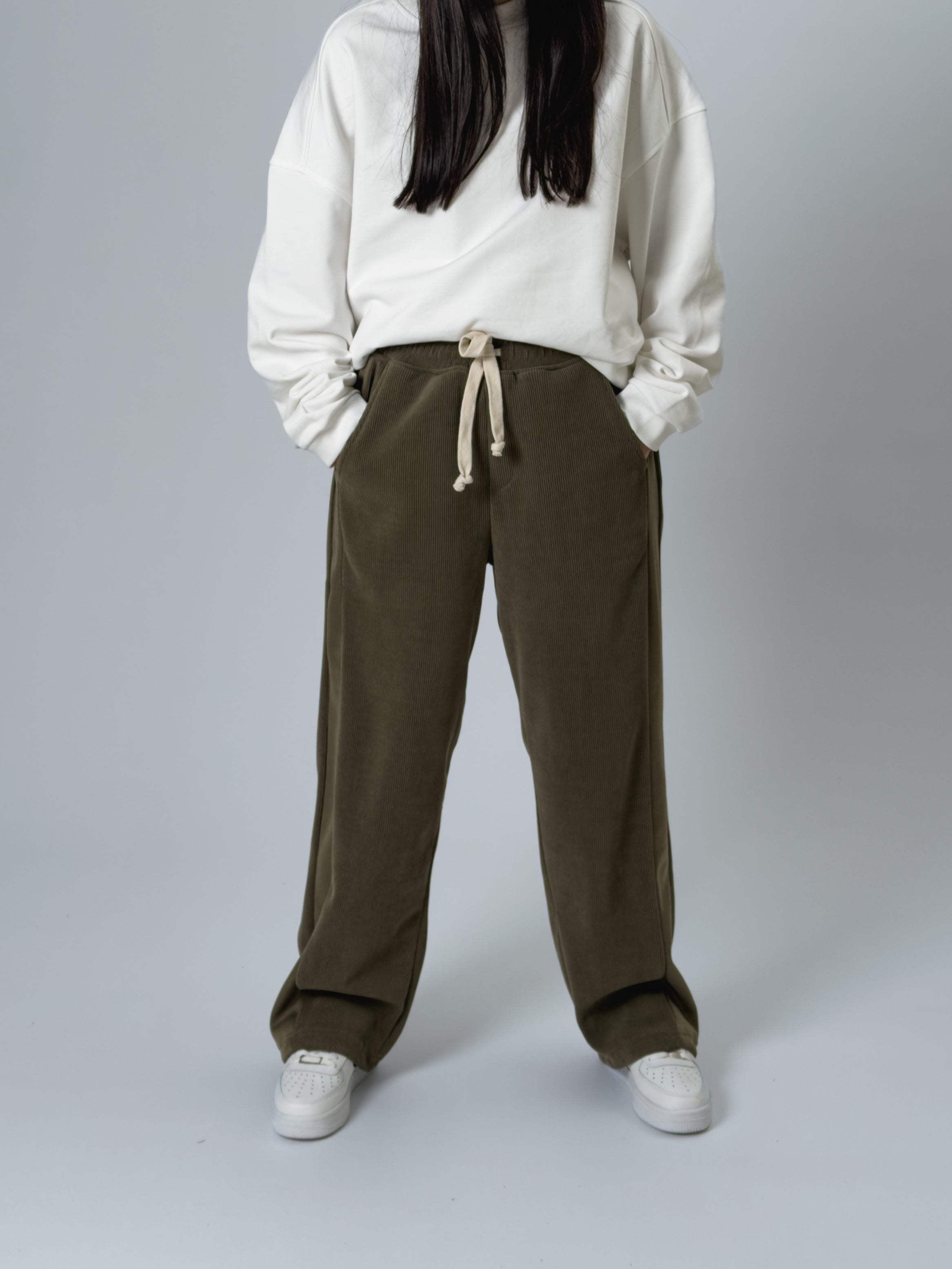 Oversize Haki Kadın Baggy Eşofman COC2533
