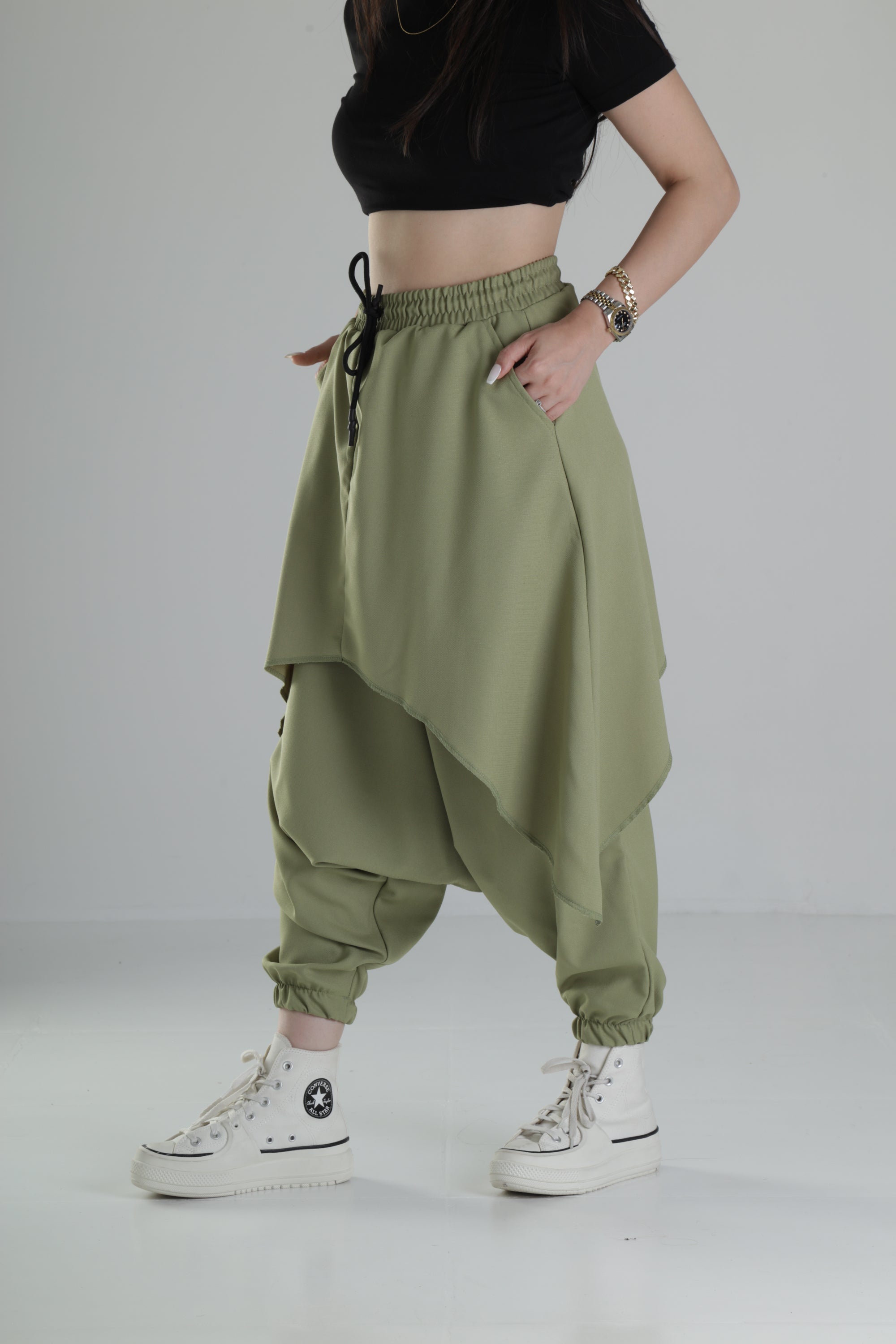 Oversize Şalvarlı Haki Jogger Pantolon COC1478