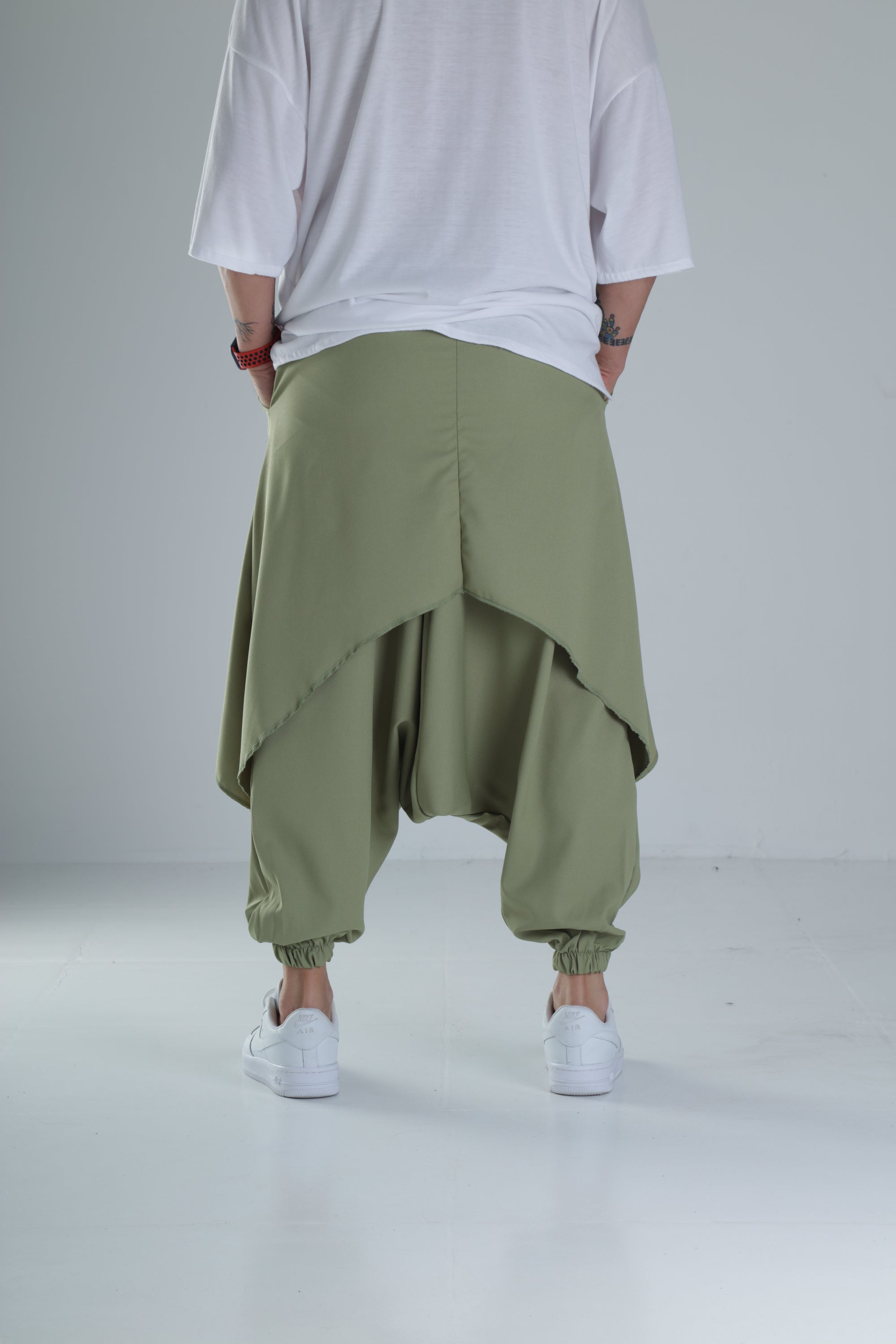 Oversize Şalvarlı Samurai Haki Pantolon COC1329