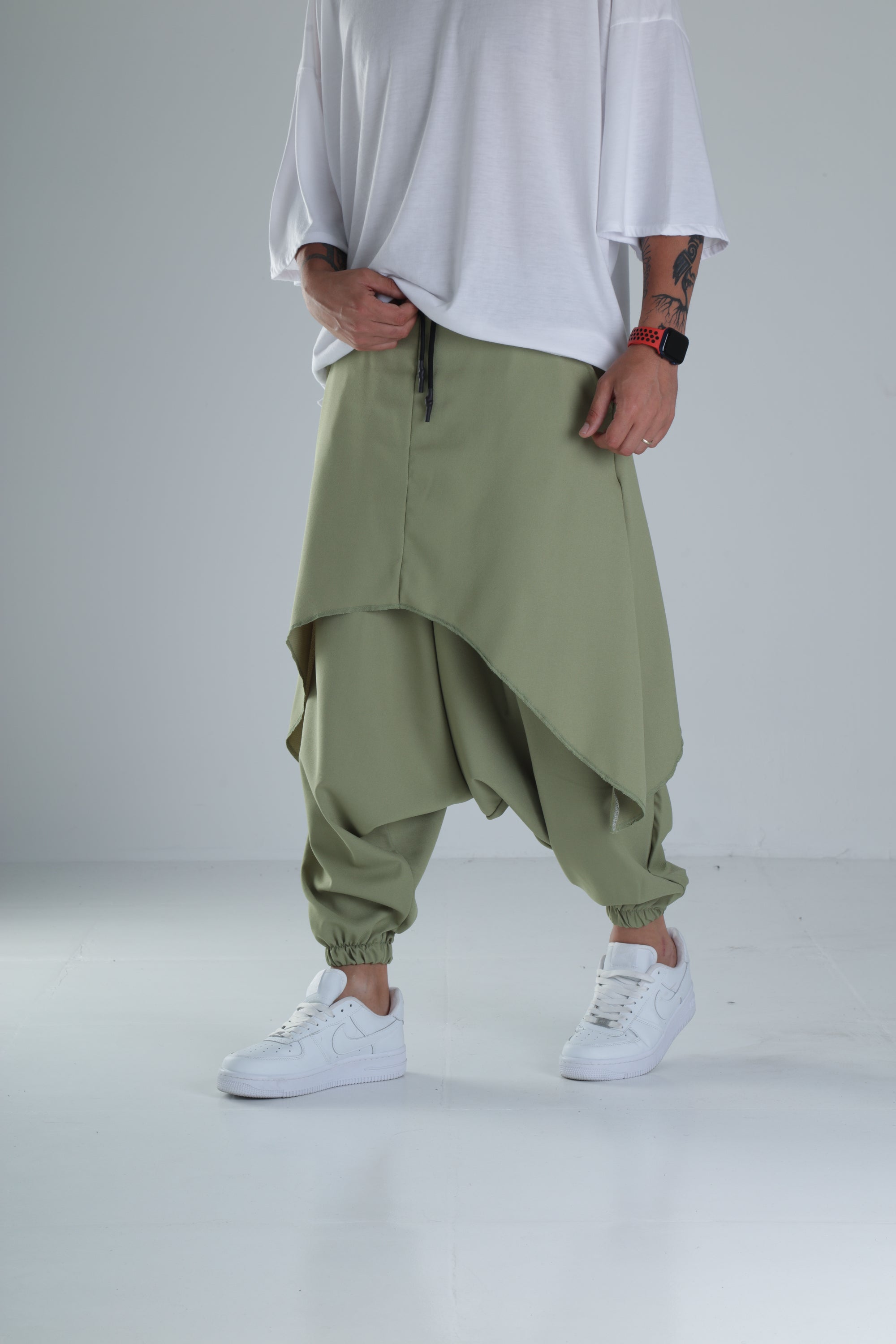 Oversize Şalvarlı Samurai Haki Pantolon COC1329