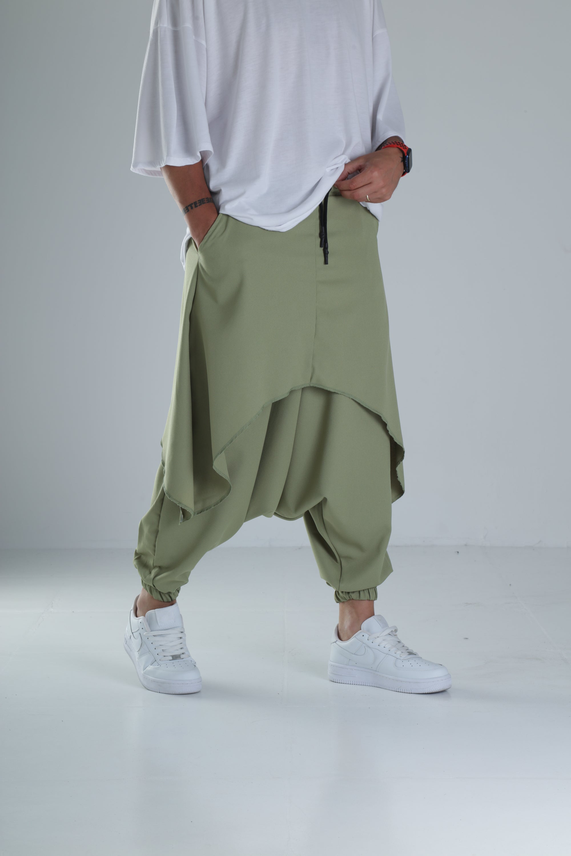 Oversize Şalvarlı Samurai Haki Pantolon COC1329