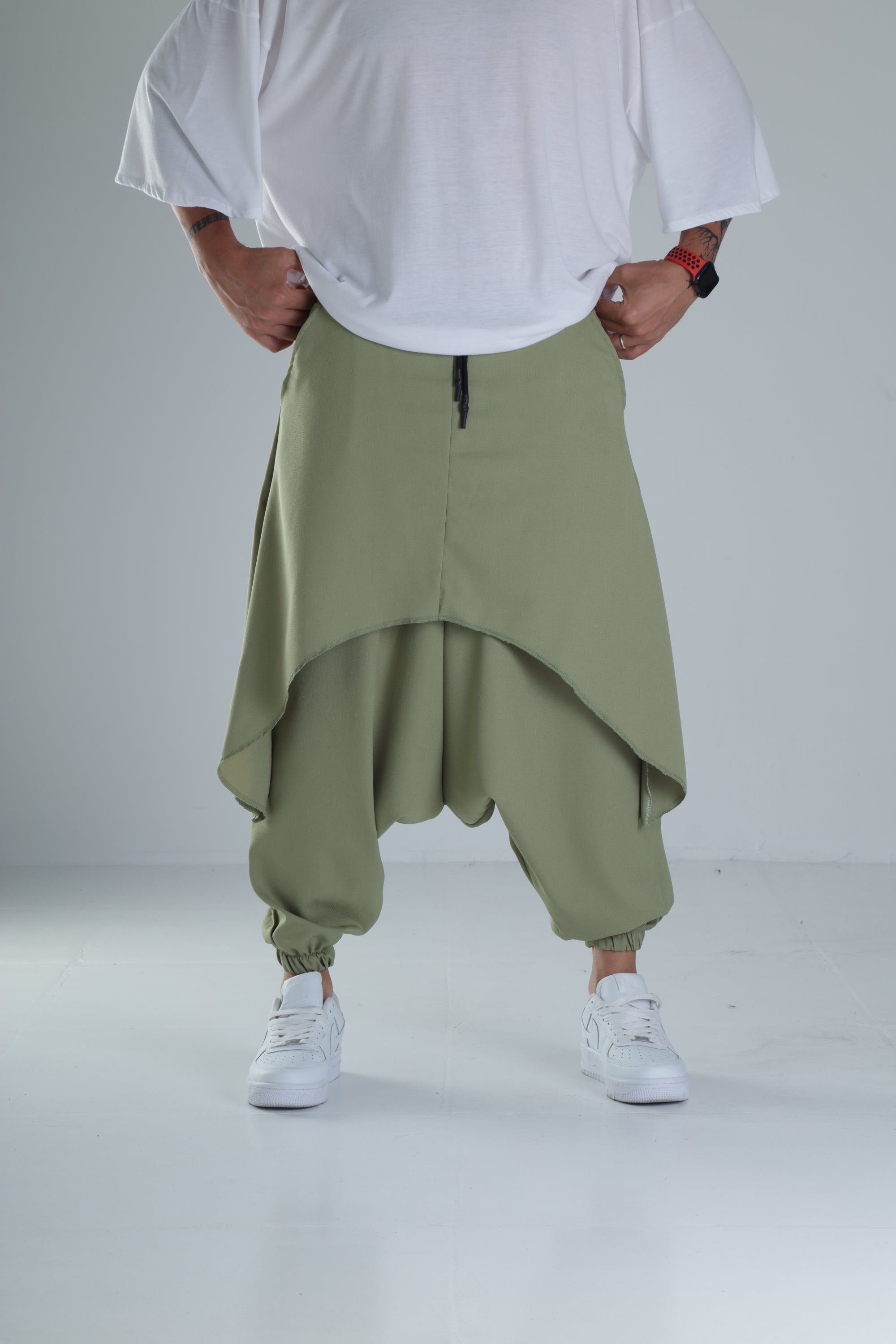 Oversize Şalvarlı Samurai Haki Pantolon COC1329