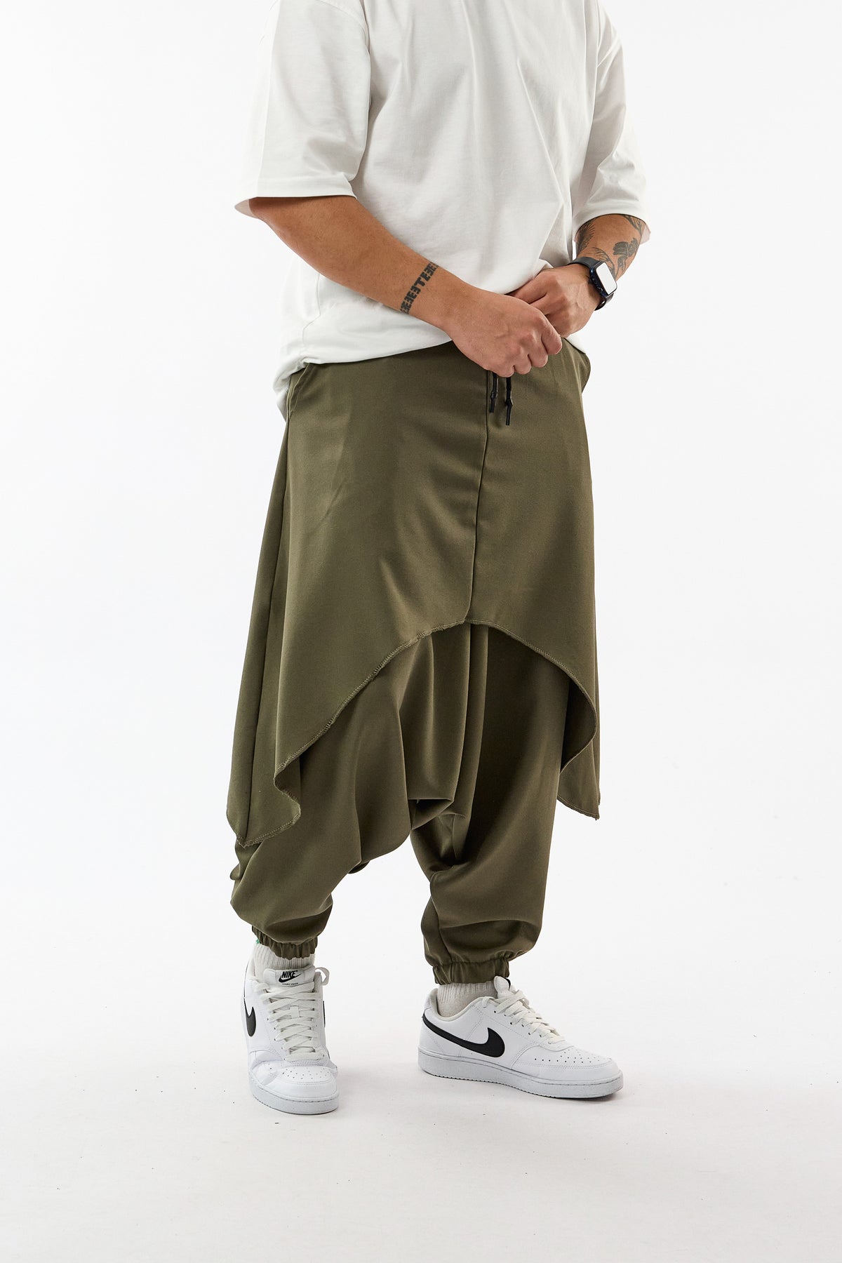 Oversize Şalvarlı Samurai Haki Erkek Pantolon COC3688
